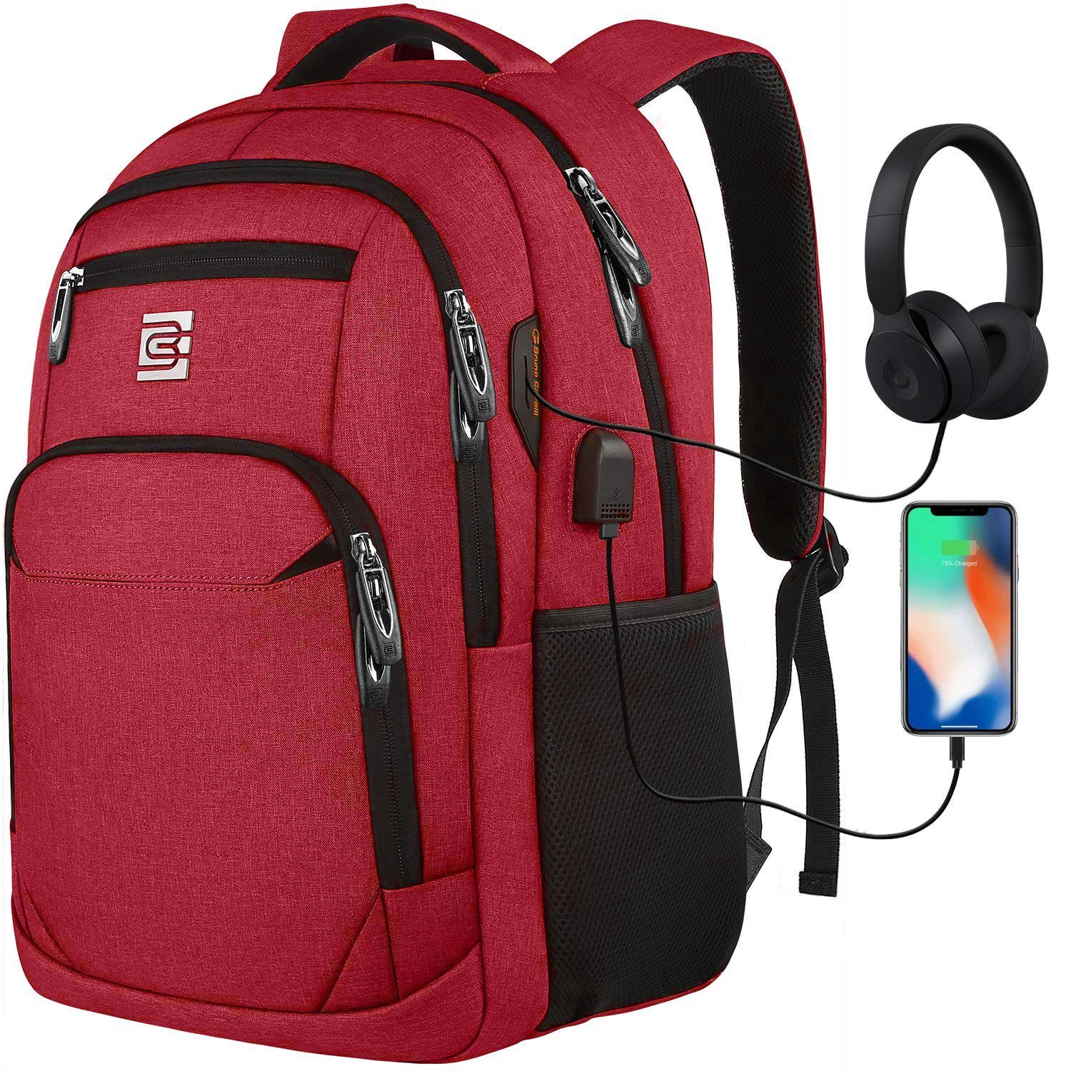 OKWISH Laptoprucksack Laptop Rucksack Rucksäcke Schulrucksack Laptoptasche Wasserbeständig (Laptop Notebook Tasche Schule Uni Rucksack Freizeitrucksack, Sportrucksack, mit USB-Anschluss, Anti-Diebstahl, Backpack mit Laptopfach), Herren Damen Jungen Teenager Freizeit Arbeit Business Reisen