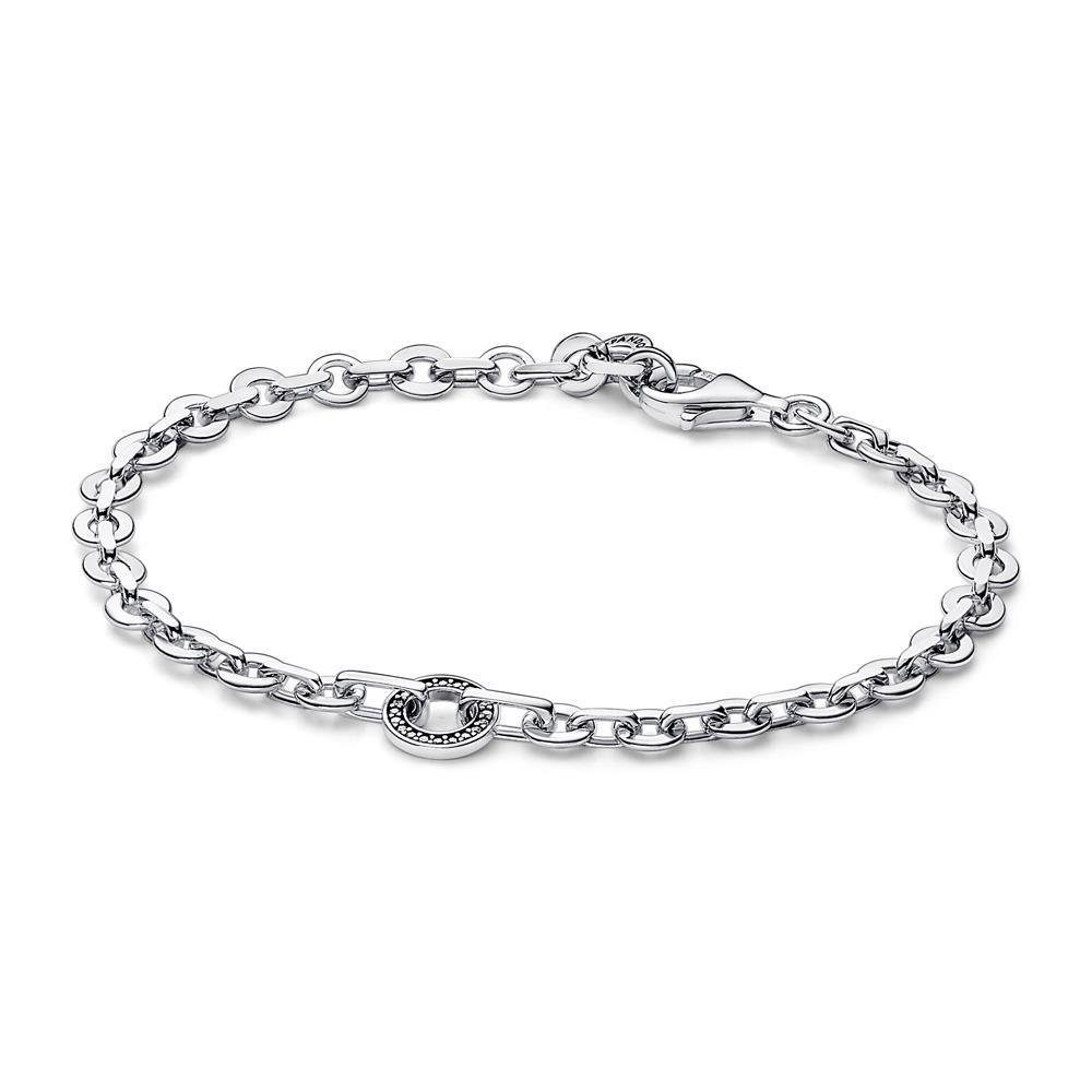 Pandora Silberarmband 925 Silber Damenarmband mit Zirkonia, Signature von P günstig online kaufen