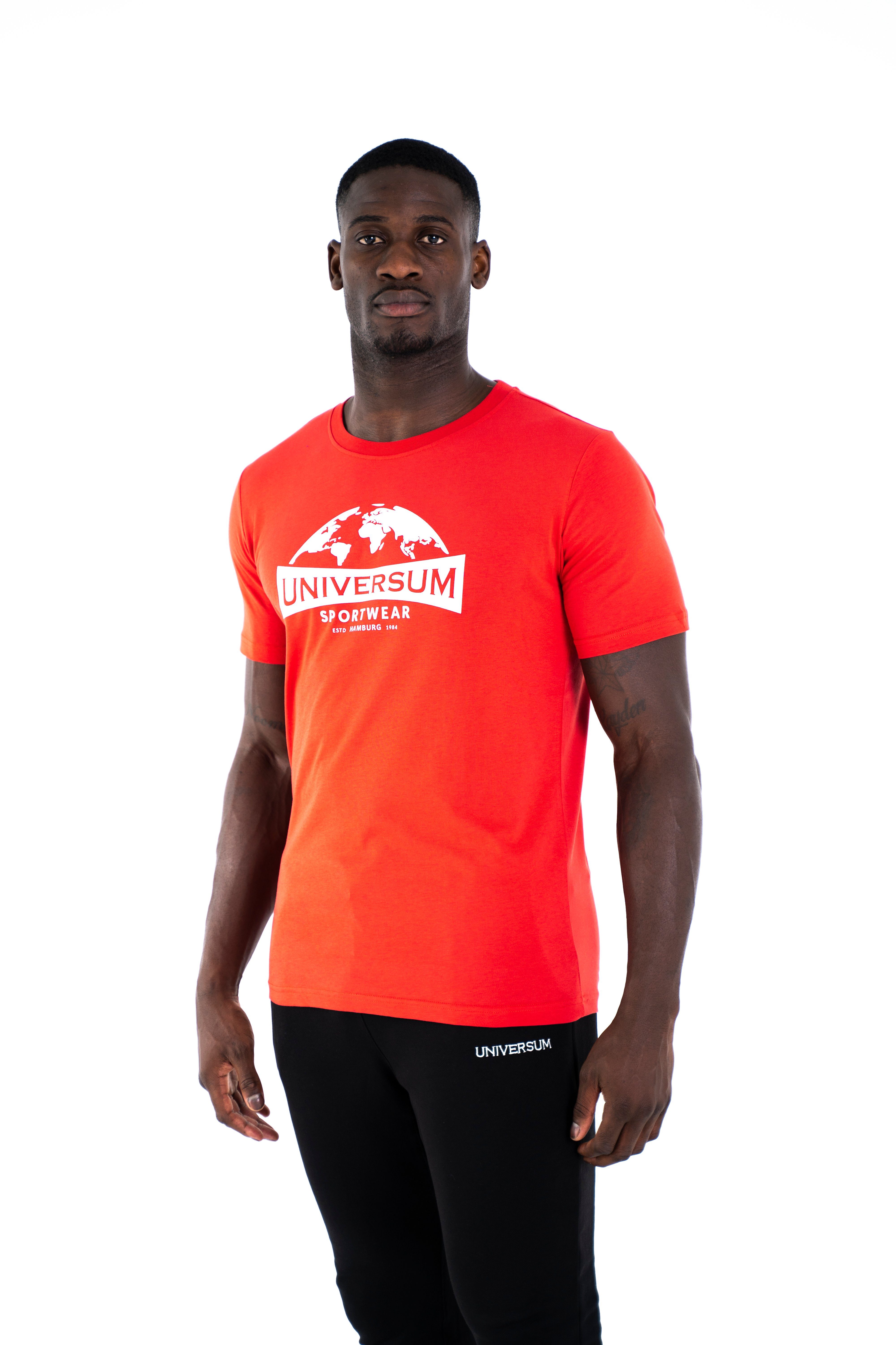 Sportwear C-Neck T-Shirt Modern Universum 100% Rundhalsausschnitt, rot Cotton Shirt Baumwoll