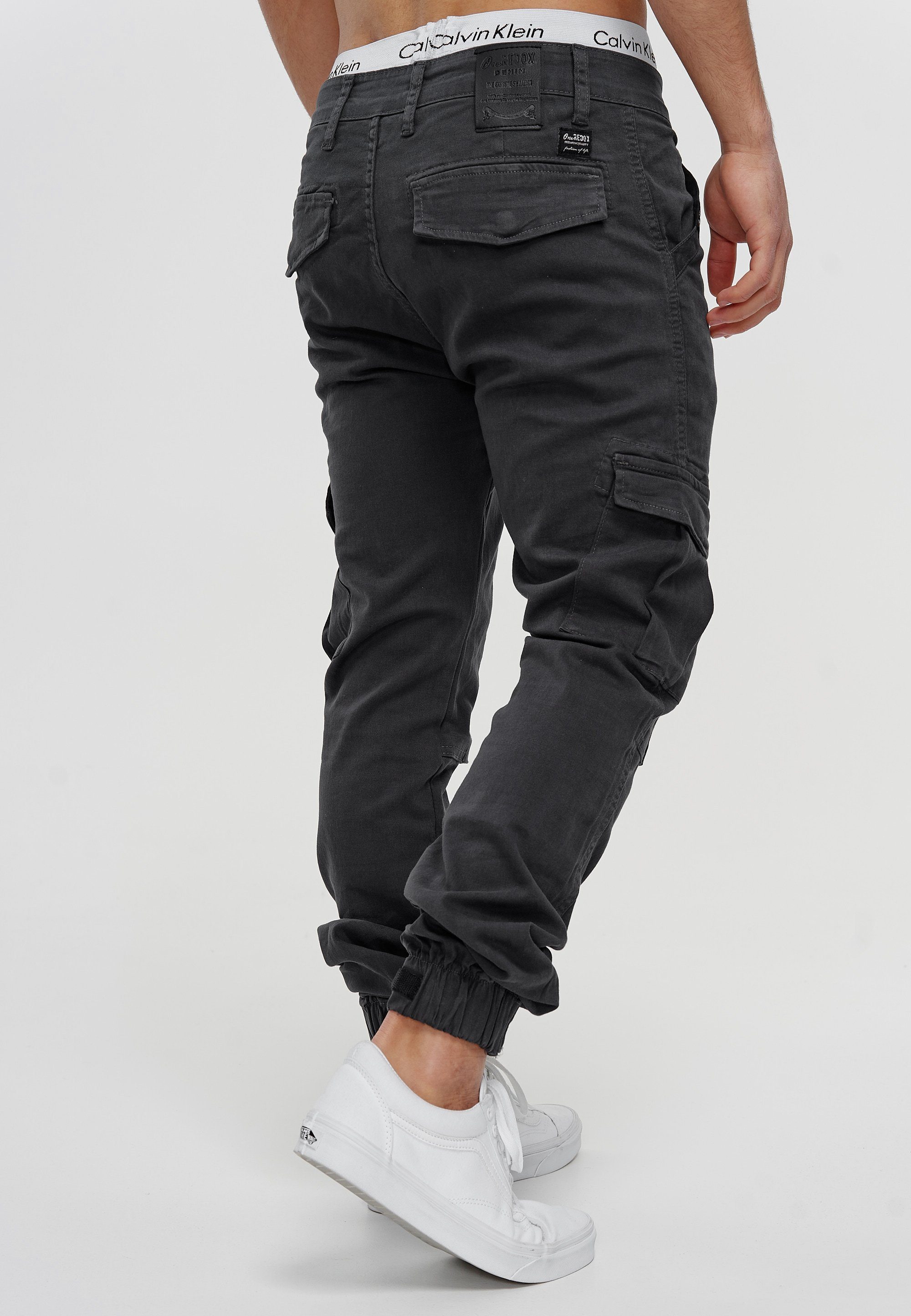 H-3408 Casual Fitness Freizeit OneRedox Straight-Jeans Antrazit