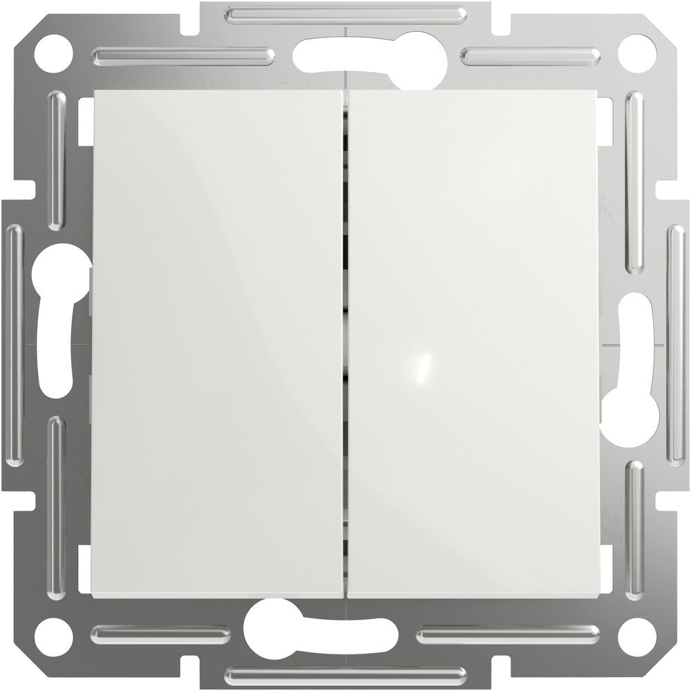 SCHNEIDER Schalter Schneider Electric Doppel-Wechselschalter Asfora Weiß (RAL 9003) EPH