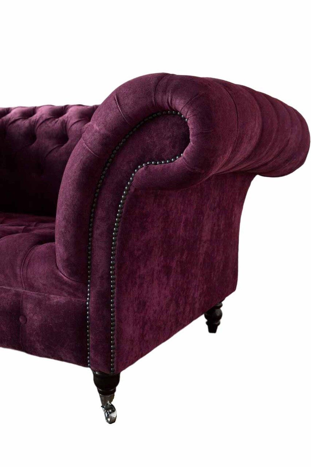 JVmoebel Ohrensessel Eleganter lila Sessel mit hochwertiger Polsterung und Holzfüßen (Packung, 1-St., Sessel), Made in Europa