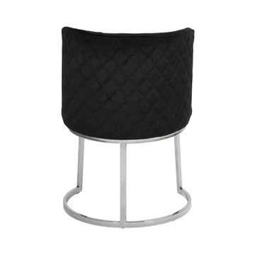 JVmoebel Esszimmerstuhl Schwarzer Designer 2x Stühle mit Edelstahlfüßen Moderne (2 St), Made in Europa
