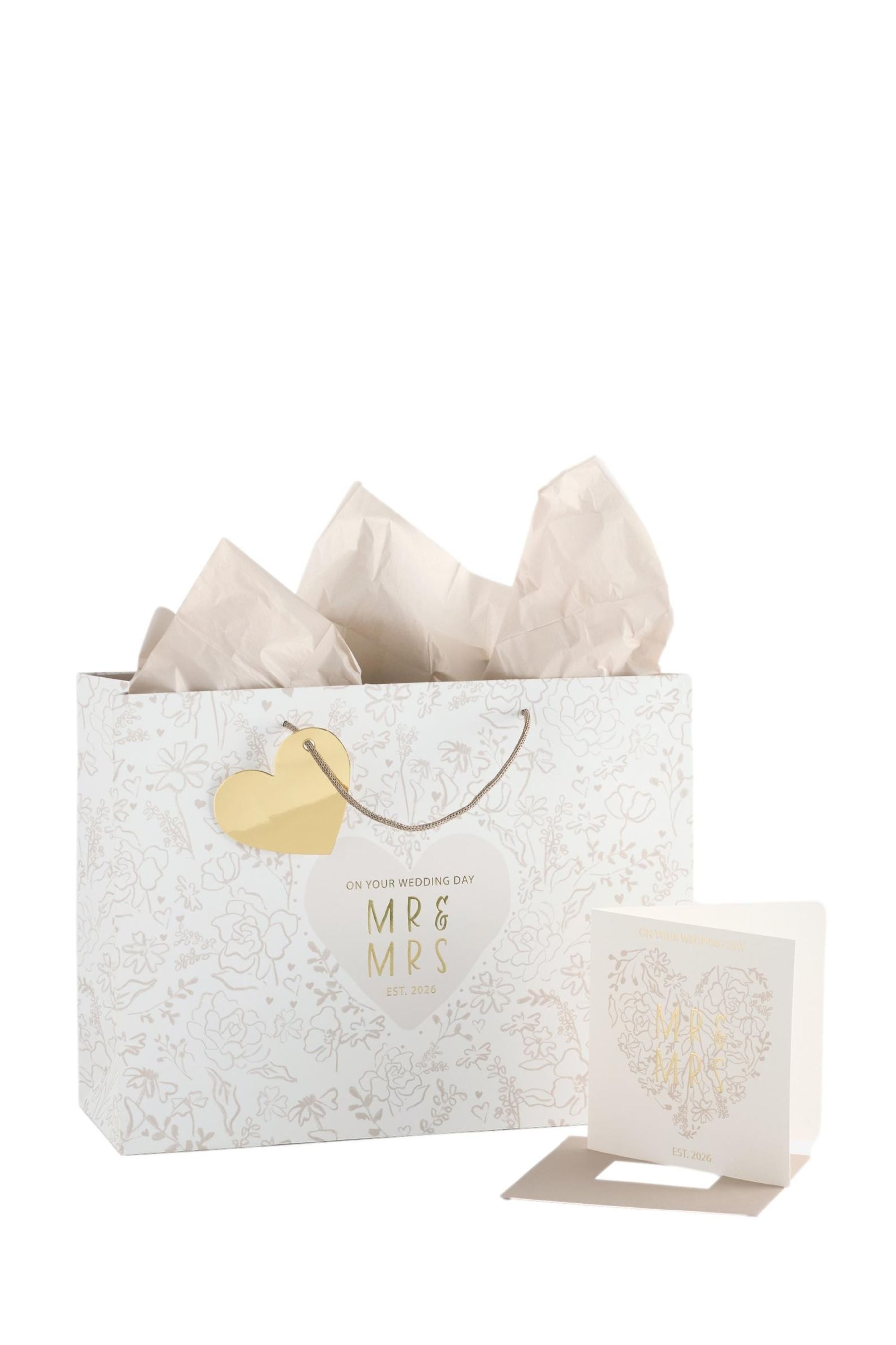 Next Geschenkpapier Geschenktasche und Karte, 2026 Mr and Mrs, (1St)