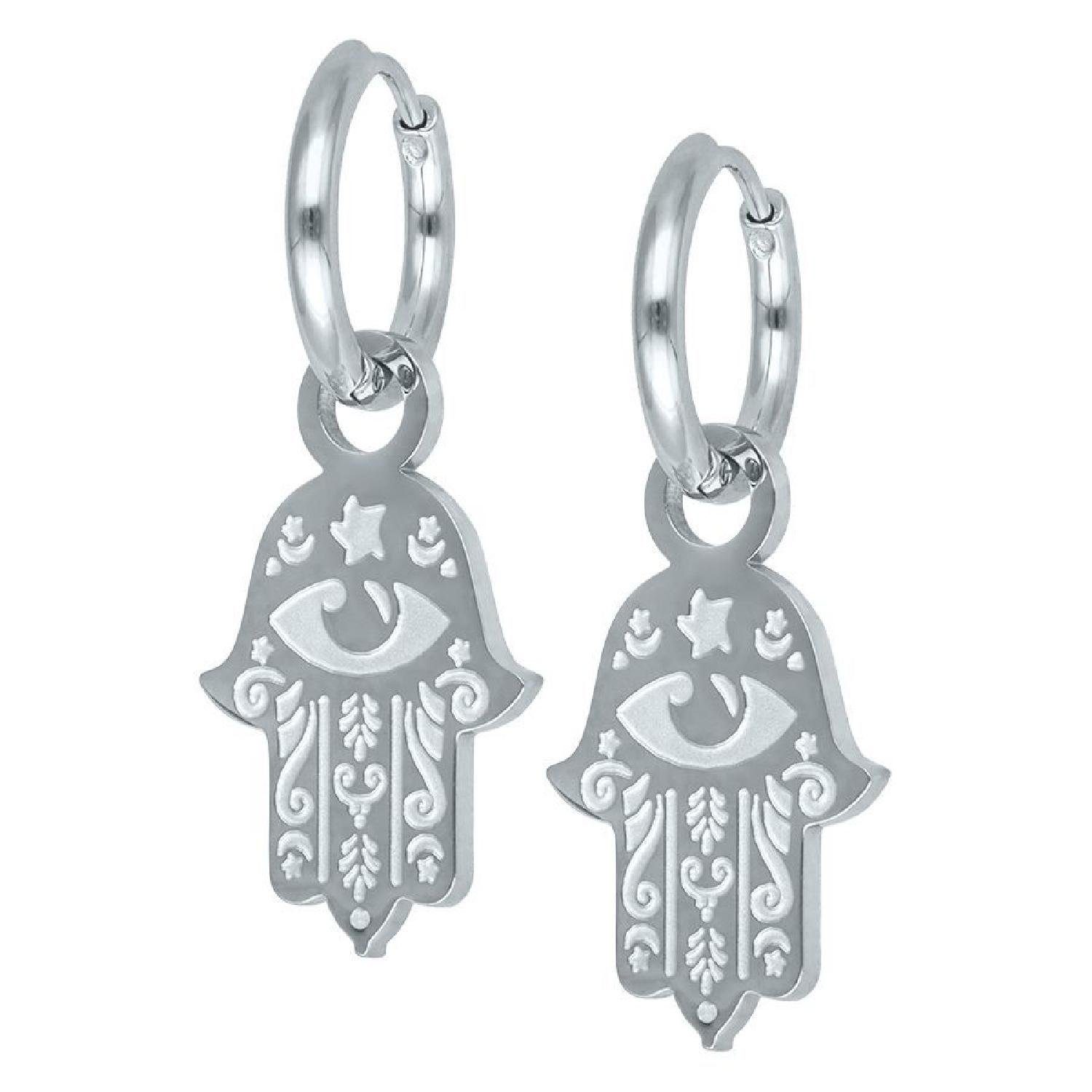 Paar Ohrhänger Little Hamsa Hand Hoops
