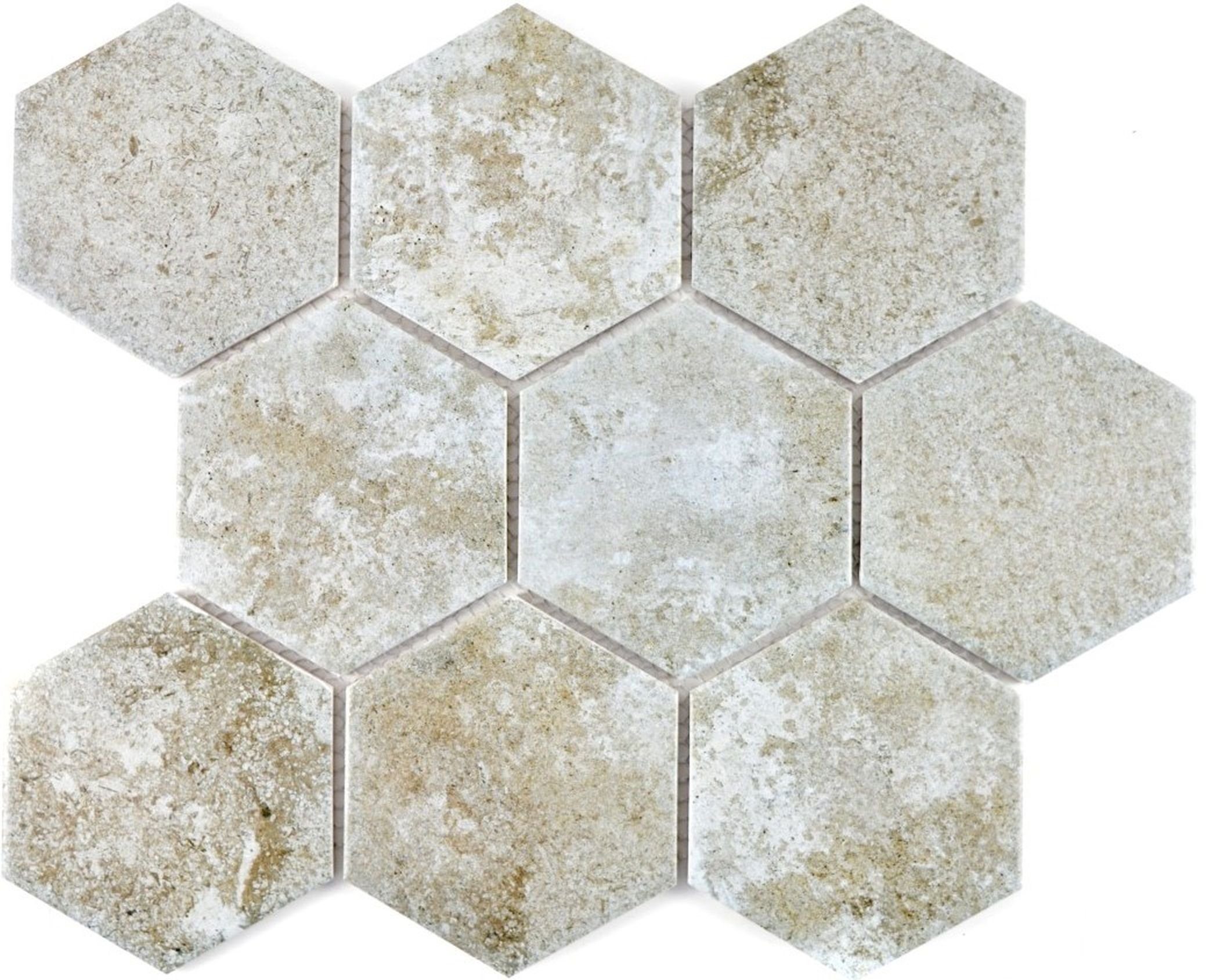 Mosani Mosaikfliesen Hexagonale Sechseck Mosaik Fliese Keramik grau Küche Fliese WC Wand