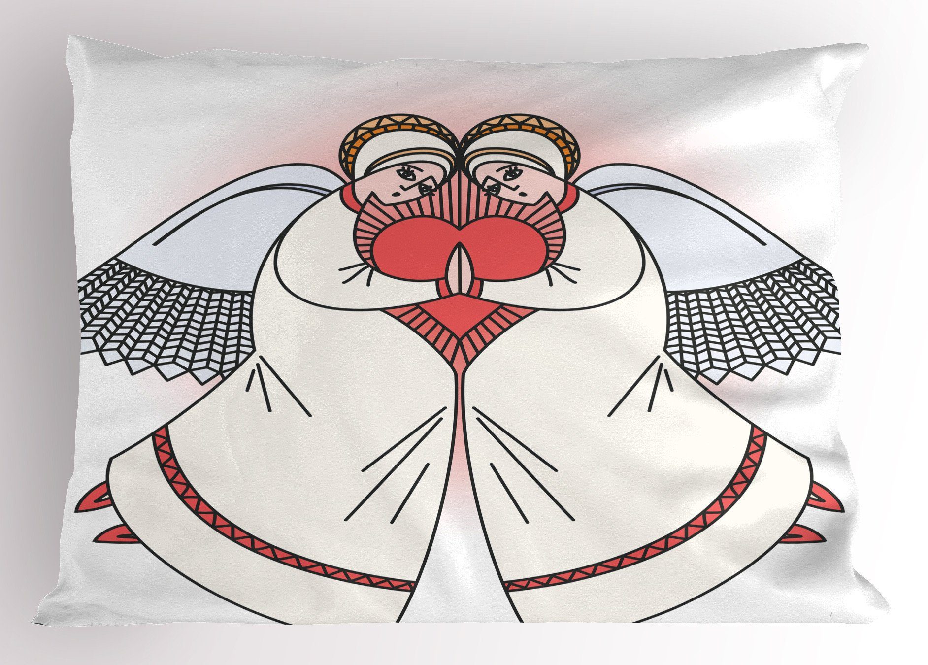 Kissenbezüge Dekorativer Standard King Size Gedruckter Kissenbezug, Abakuhaus (1 Stück), angel Wings Themed Kunstwerk