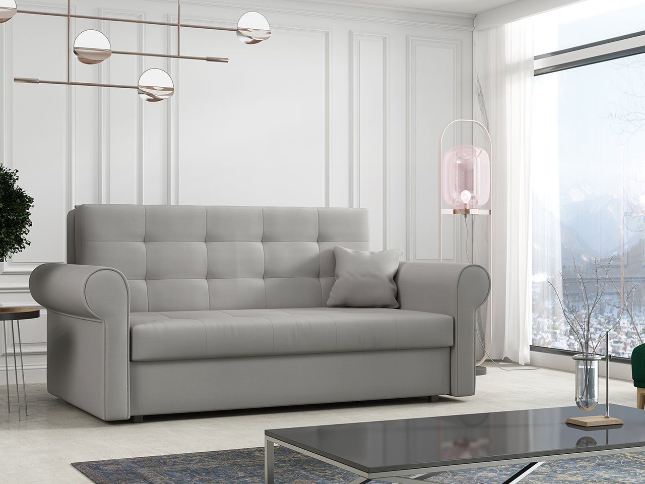 MIRJAN24 Schlafsofa Viva Silver III, 3 Sitzer, mit Schlaffunktion und Bettk günstig online kaufen