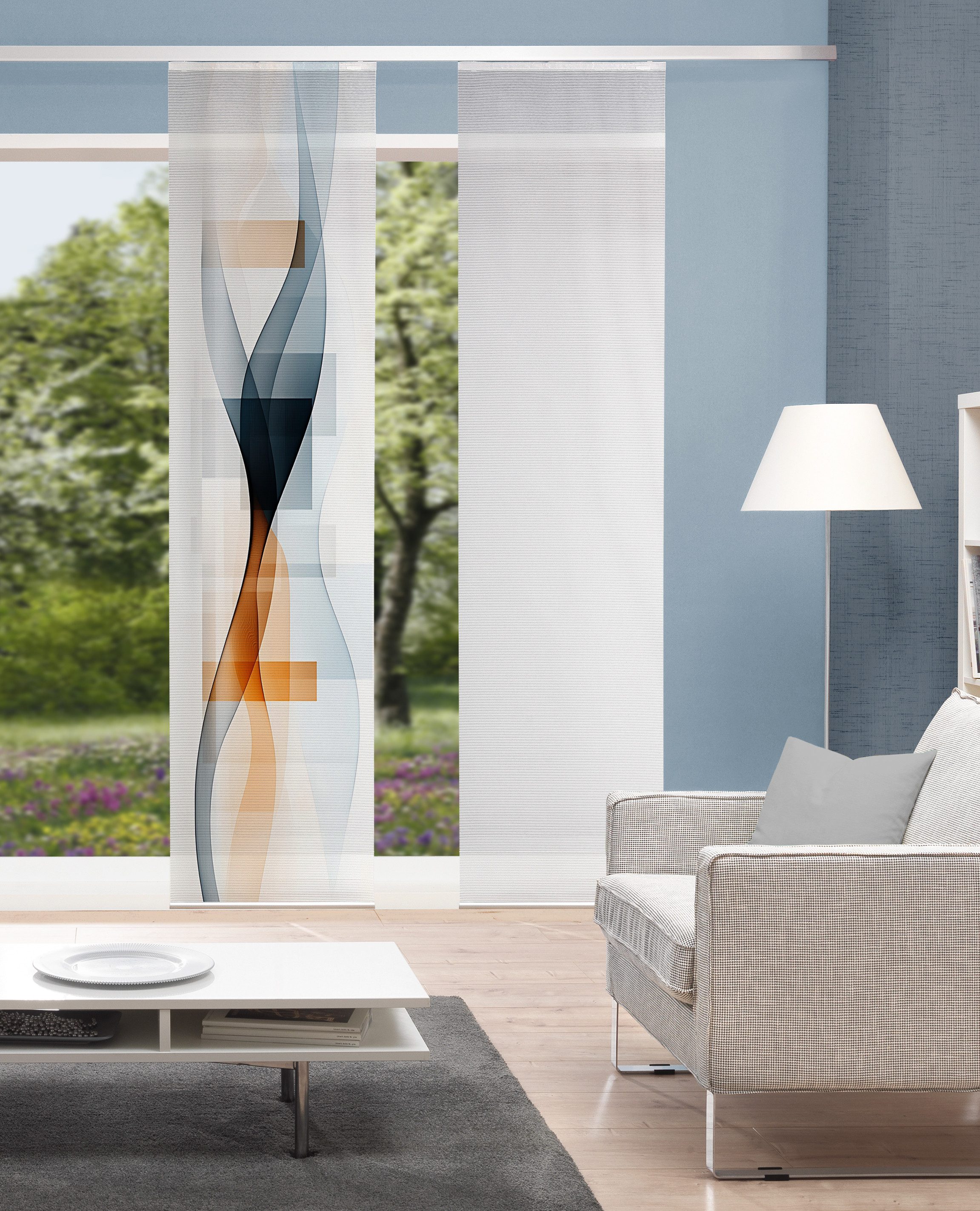 Vision S Schiebegardine LUMA (1 St), Paneelwagen, halbtransparent, Polyester, digital bedruckt