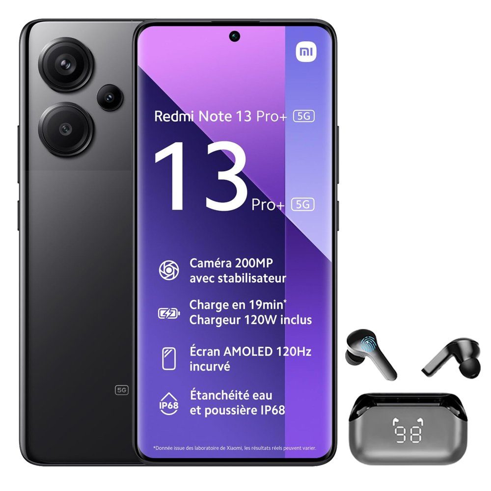 Xiaomi Redmi Note 13 Pro+ 5G 12+512GB Smartphone & Bluetooth Kopfhörer Handy (6.67 Zoll, 512 GB Speicherplatz, 200 MP Kamera)