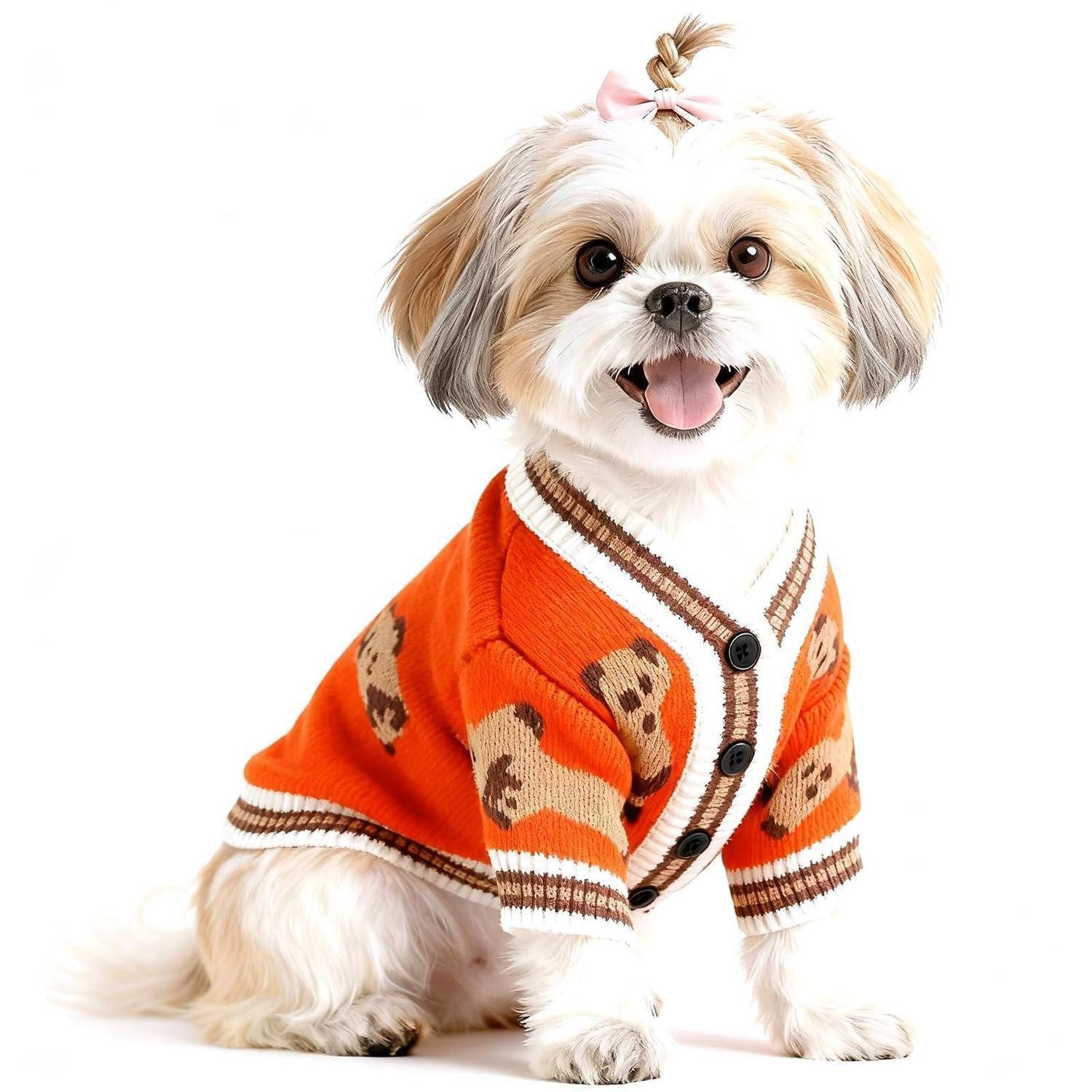 LuxusKollektion Hundepullover Hundepullover Strick Bärenmotiv Rot XS