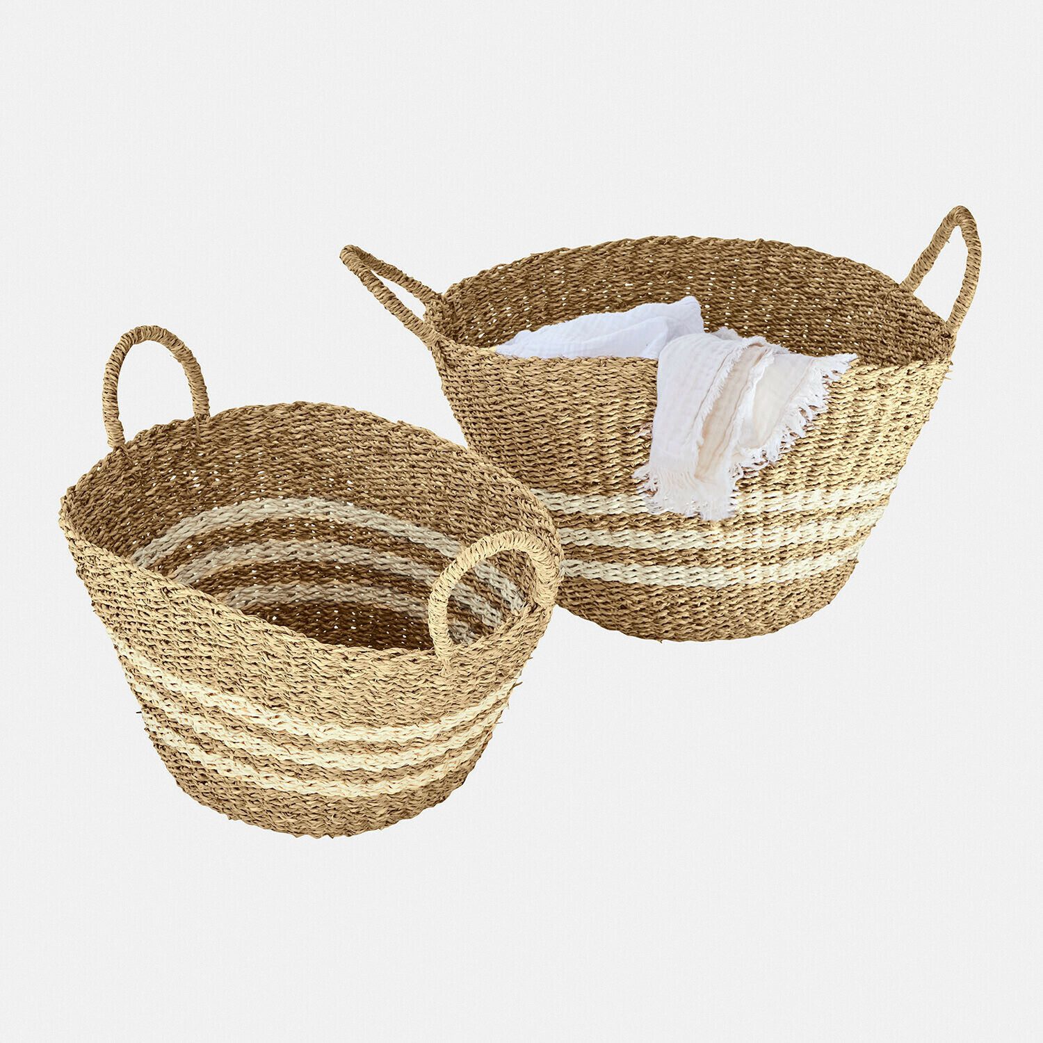 Mirabeau Dekokorb Korb 2er Set Farivon braun/creme (2er Set, 2er Set)