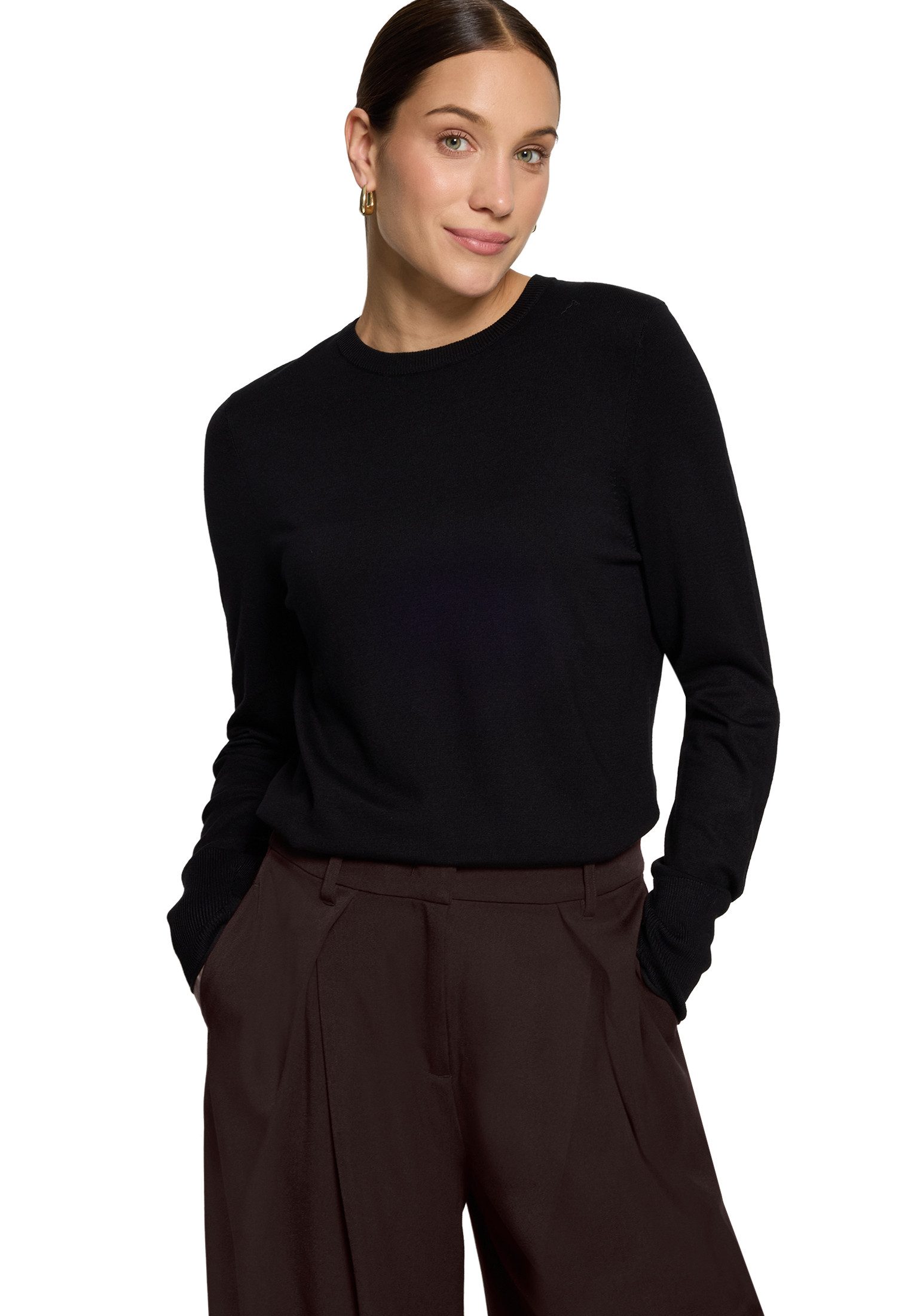 Zero Strickpullover Damen mit Stehkragen (1-tlg) Material