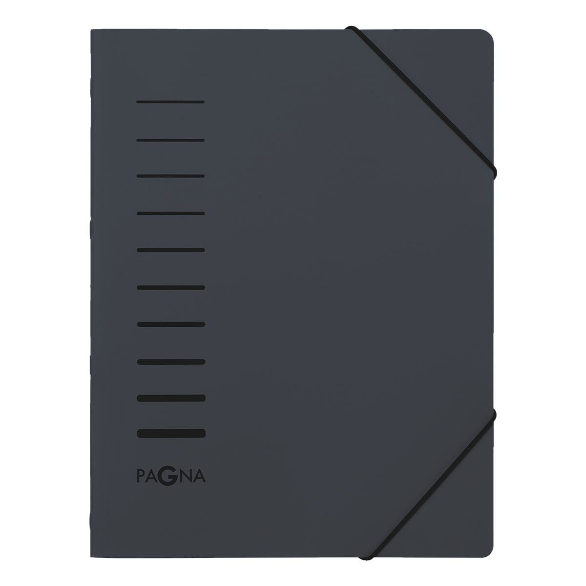 PAGNA Organisationsmappe PP, Ordnungsmappe mit 6 Fächern, schwarzes Register, A4