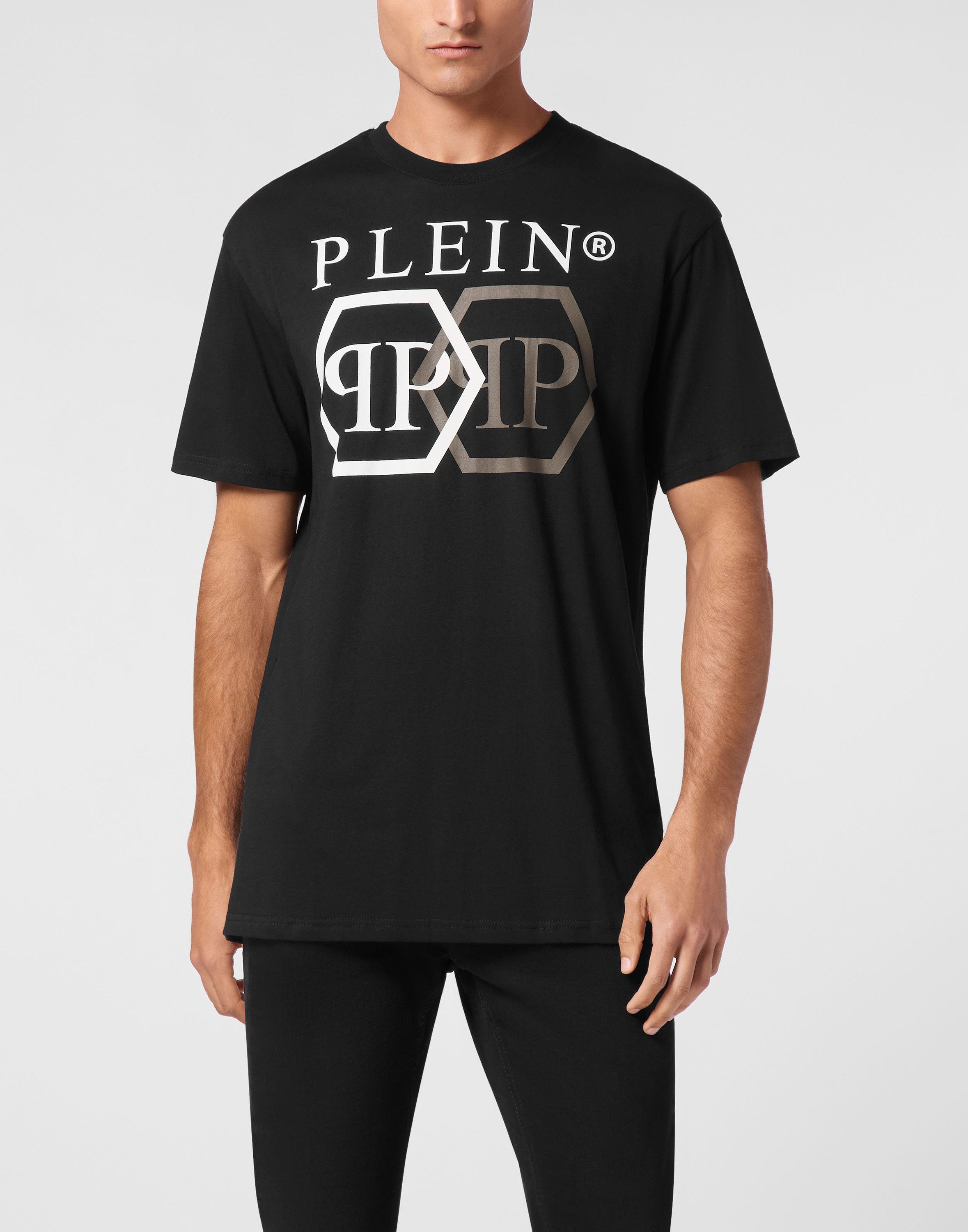 PHILIPP PLEIN T-Shirt Hexagon Mit Schmucksteinen
