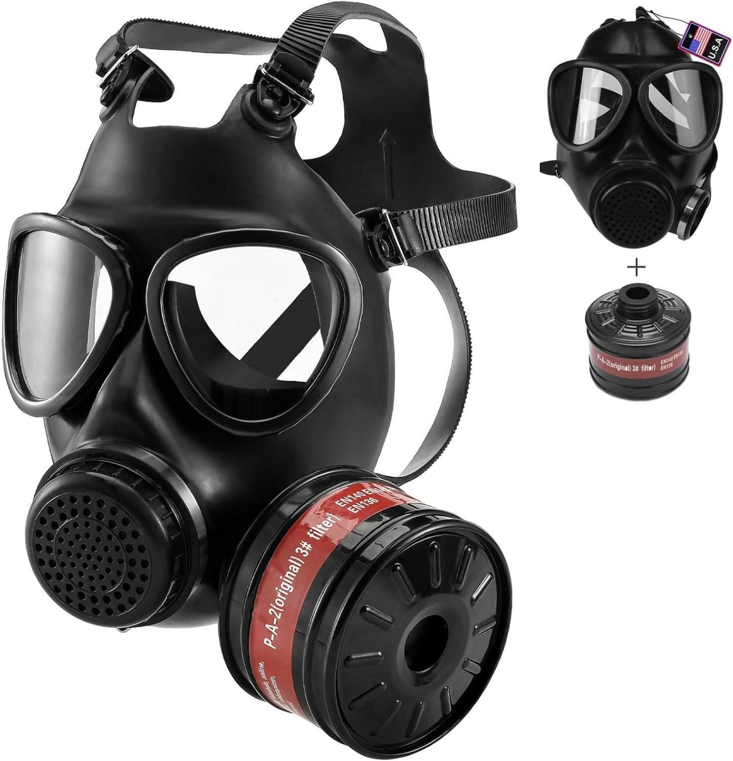 Atemschutz-Vollmaske Atemschutzmaske Vollgesicht Wiederverwendbar Gasmaske P-A-2 40mm