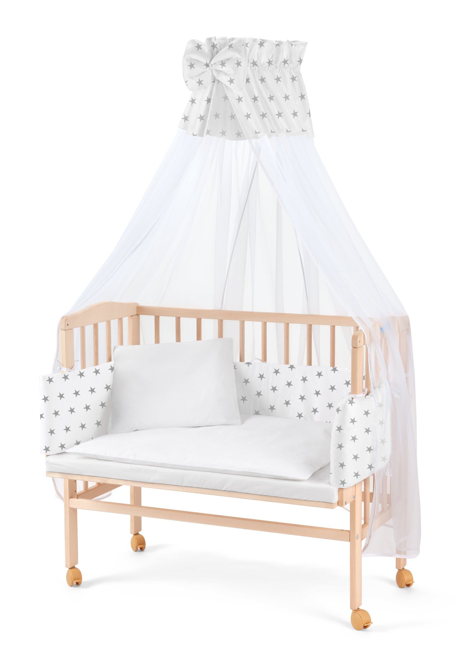 Waldin Beistellbett Waldin Baby Beistellbett,Matratze,Stoffset Buche günstig online kaufen