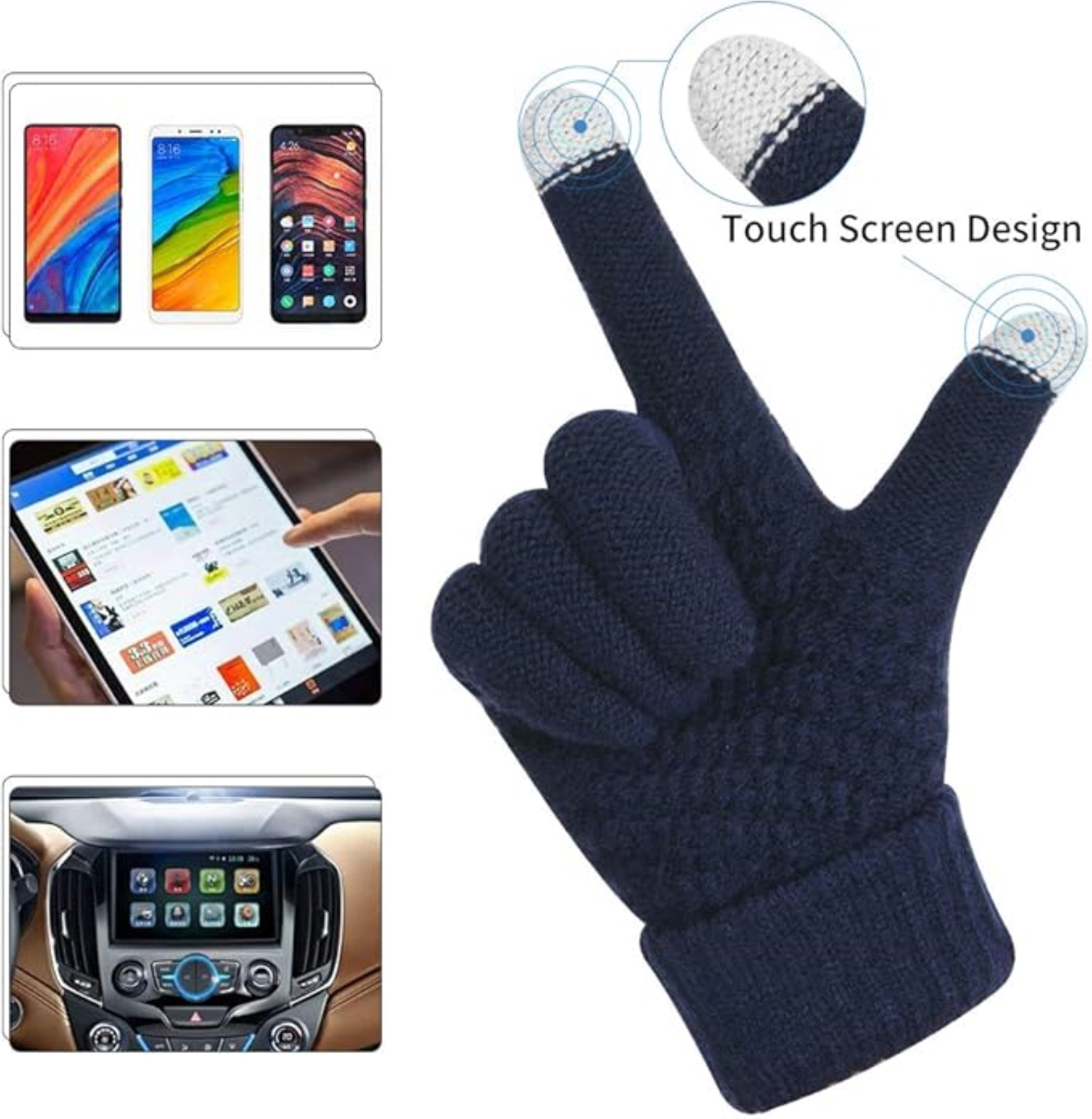 LA CUTE Strickhandschuhe Winterhandschuhe Strick warm Touchscreen Outdoor-E günstig online kaufen