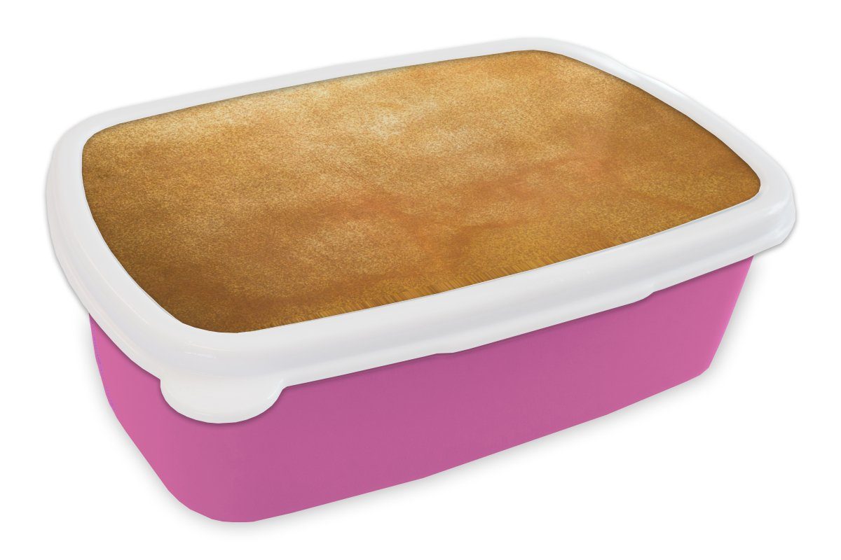 Kunststoff - Brotdose Erwachsene, Gold Eisen - Lunchbox - Kinder, Mädchen, Brotbox für Kunststoff, - MuchoWow Luxus, rosa Metall (2-tlg), Snackbox, Rost