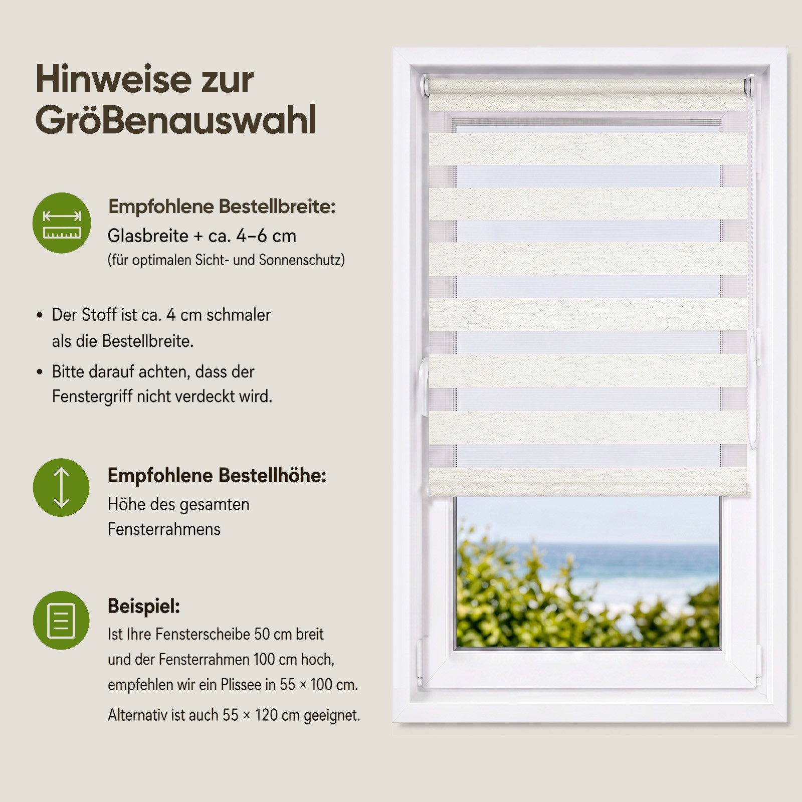 Doppelrollo Doppelrollo Klemmfix ohne Bohren Duo Rollo Leinenoptik Rollo Jalousie, Sekey, Klemmfix, für Fenster und Tür, freihängend mit Klemmträger, Seitenzugr – Bild 5 von 5