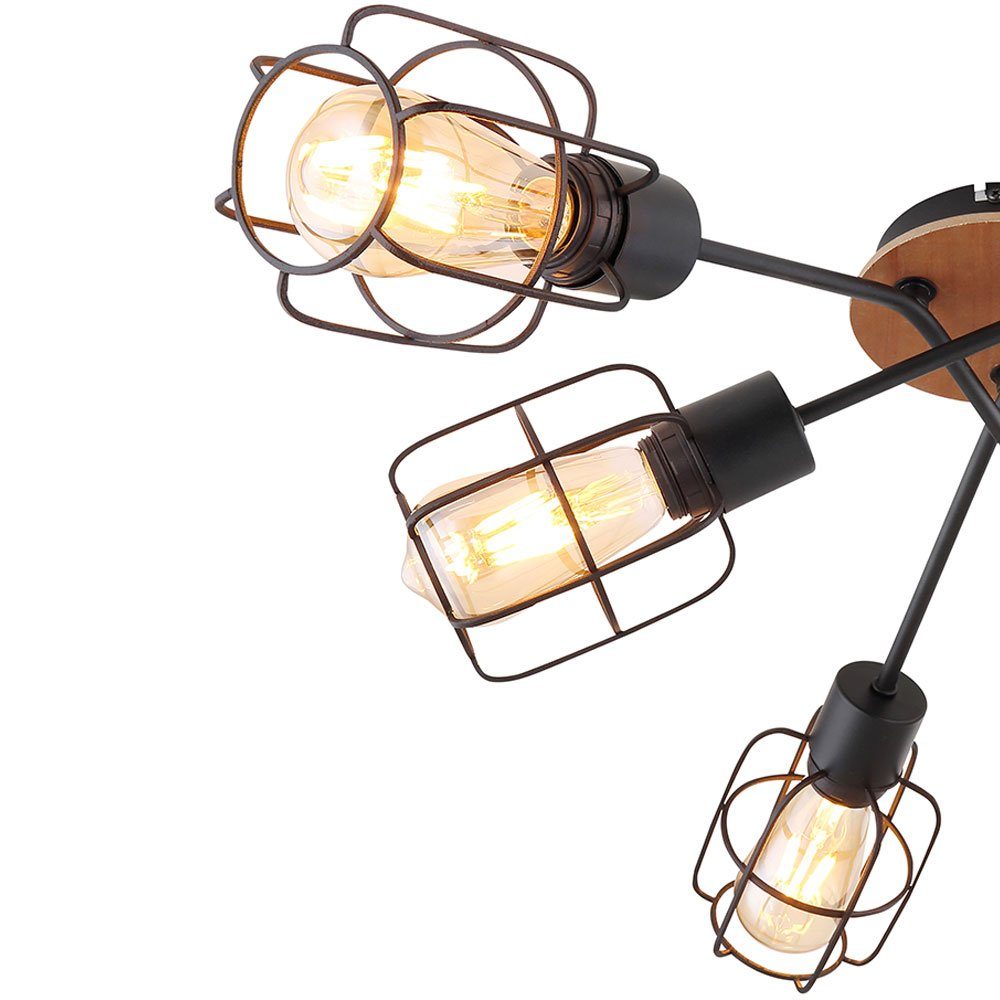 LED Holz Deckenspot, inklusive, etc-shop Deckenstrahler Esszimmerlampe Deckenlampe Leuchtmittel 6-flammig nicht