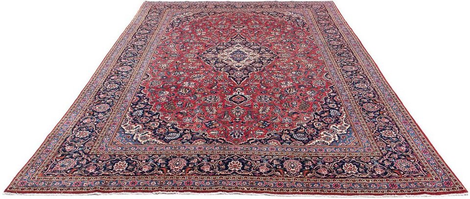 Orientteppich Perser - Keshan - 338 x 230 cm - hellrot, morgenland,  rechteckig, Höhe: 10 mm, Wohnzimmer, Handgeknüpft, Einzelstück mit  Zertifikat