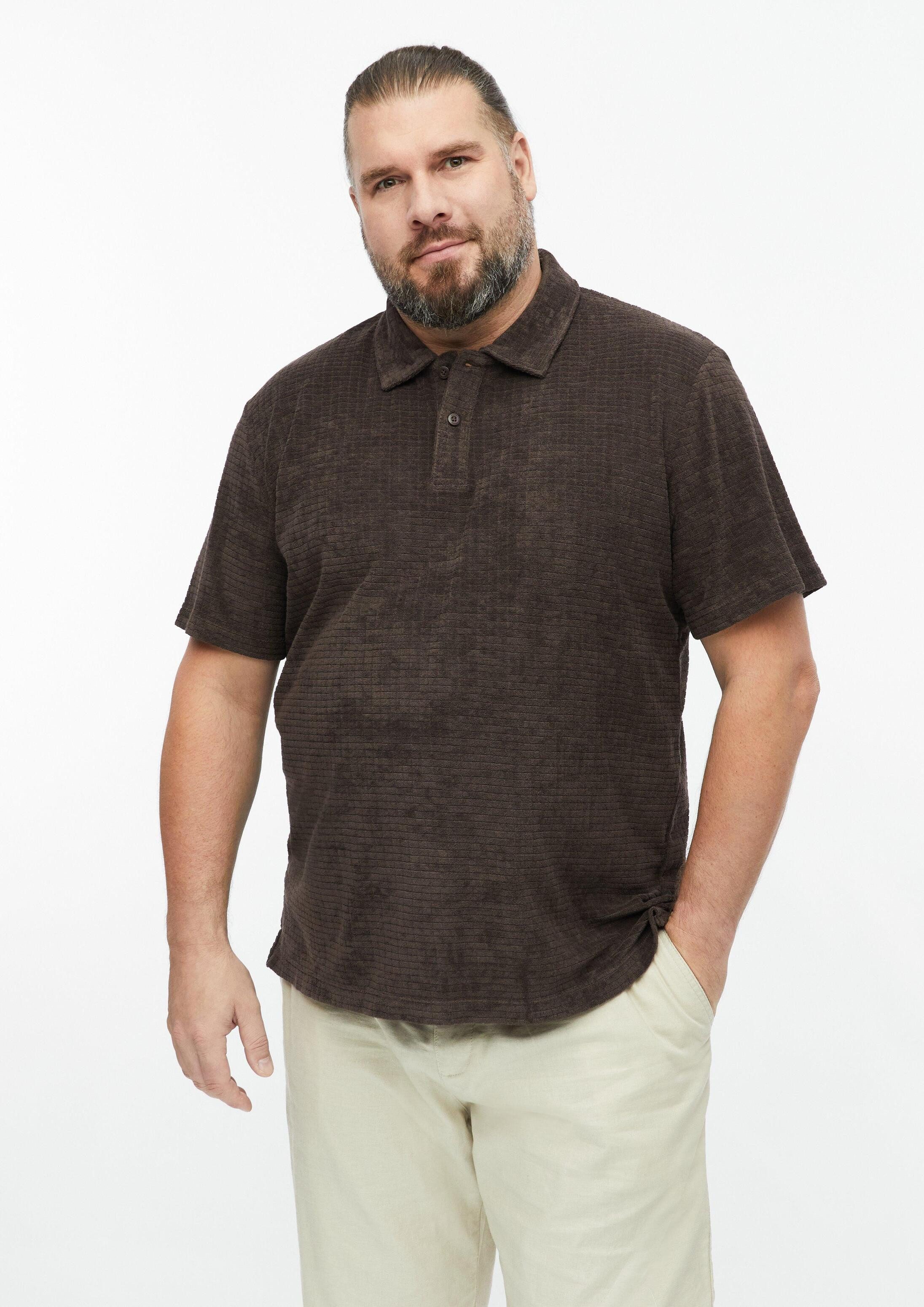 s.Oliver Kurzarmshirt Polo-Shirt Polo-Shirt aus Strukturfrottee