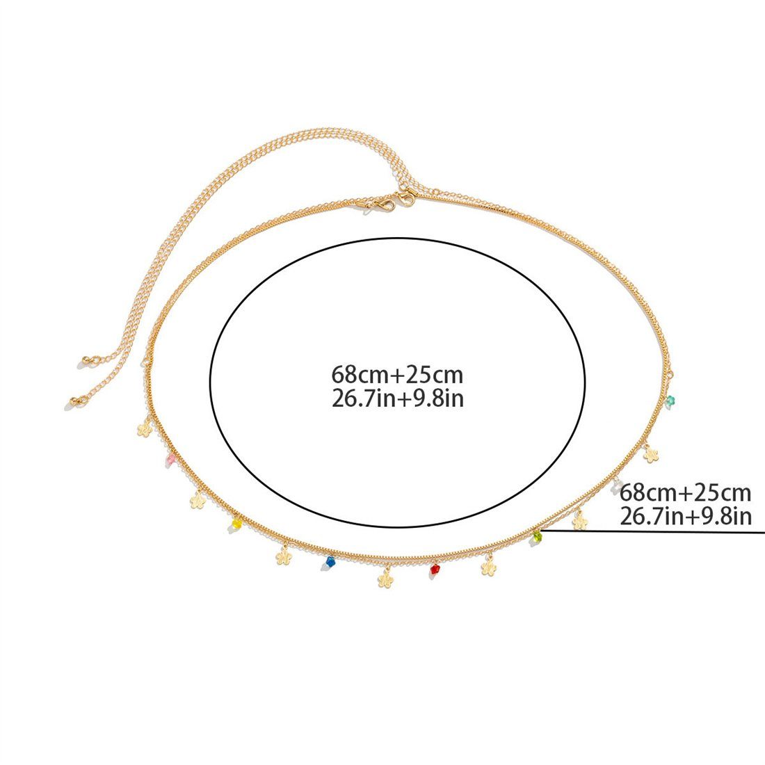 Metall Taillenketten-Accessoires DÖRÖY Doppel-Taillenketten-Set, B Damenmode Kettengürtel