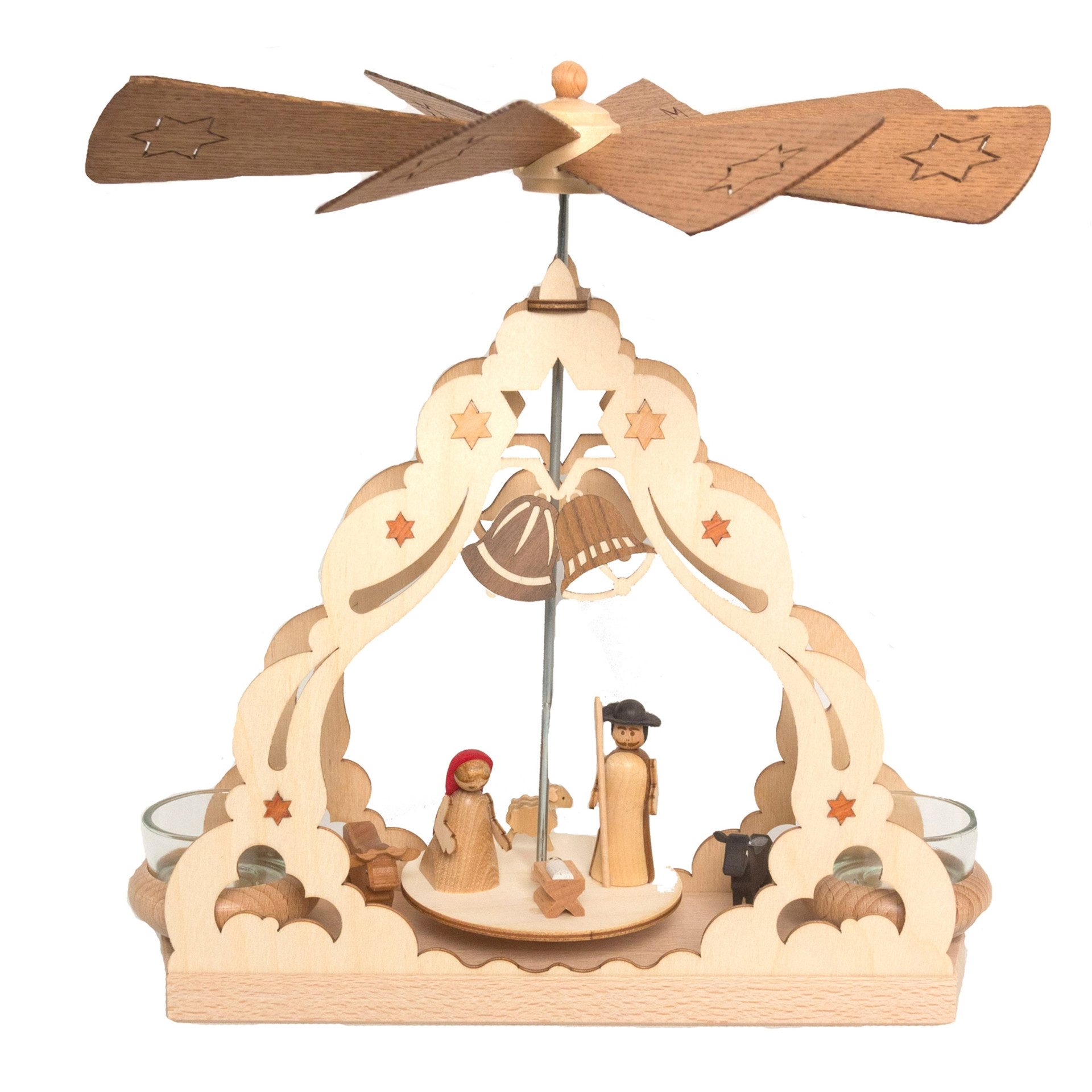 Kuhnert Weihnachtspyramide Kuhnert Teelichtpyramide, verschiedene Motive zur Auswahl, Made in Germany - Echte Kunst aus dem Erzgebirge