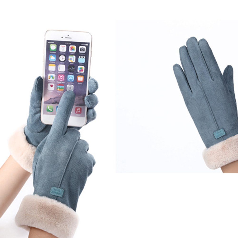 Blusmart Fleecehandschuhe Handschuhe Damen Winter black Touchscreen Reiten Verdickung Handschuhe Warm
