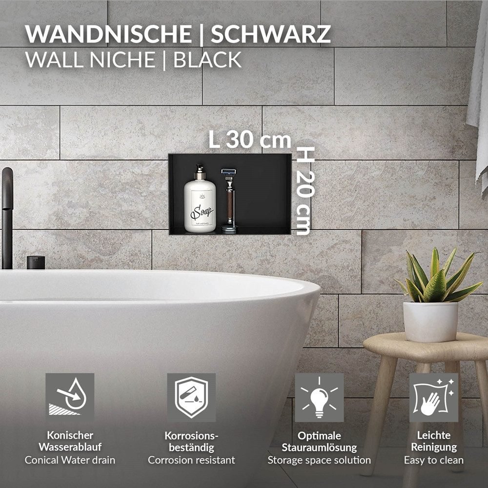 LuxeBath Duschwand Wandnische aus Edelstahl Flexibler günstig online kaufen