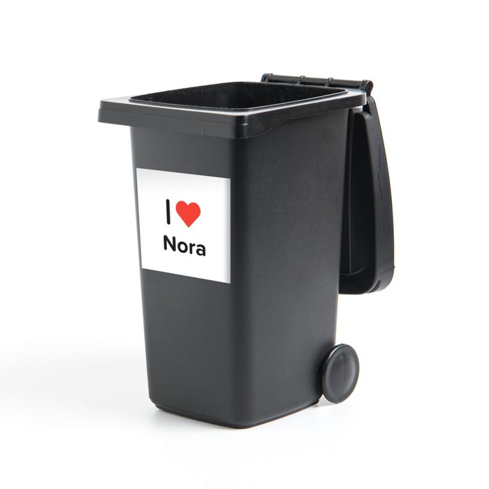 MuchoWow Wandsticker Ich liebe - Nora - Mädchen (1 St) Mülleimer-aufkleber Mülltonne Sticker Container Abfalbehälter