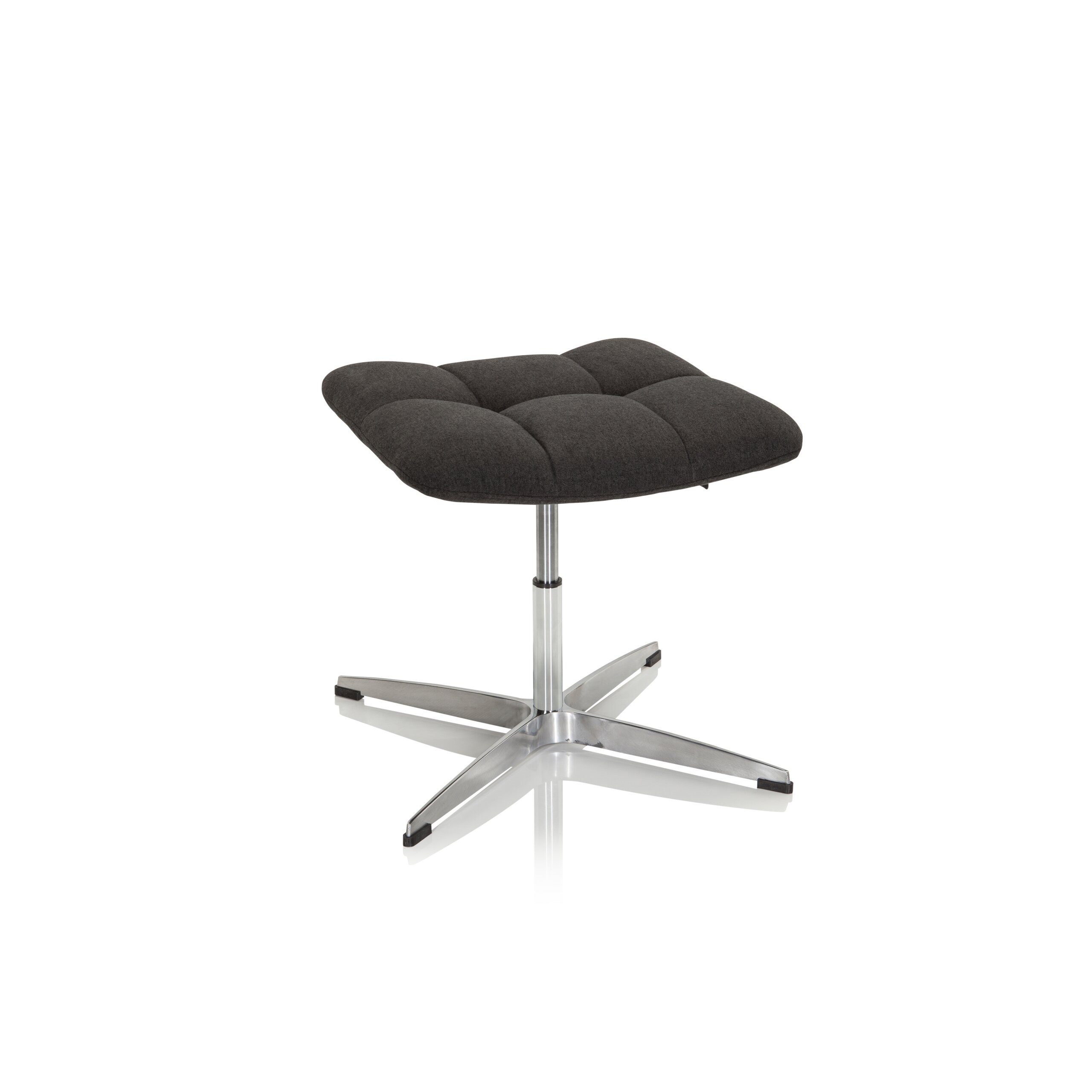 hjh OFFICE Polsterhocker SARANTO Hocker Stoff Höhe 38.0 - 49.0 cm, Hocker gepolstert