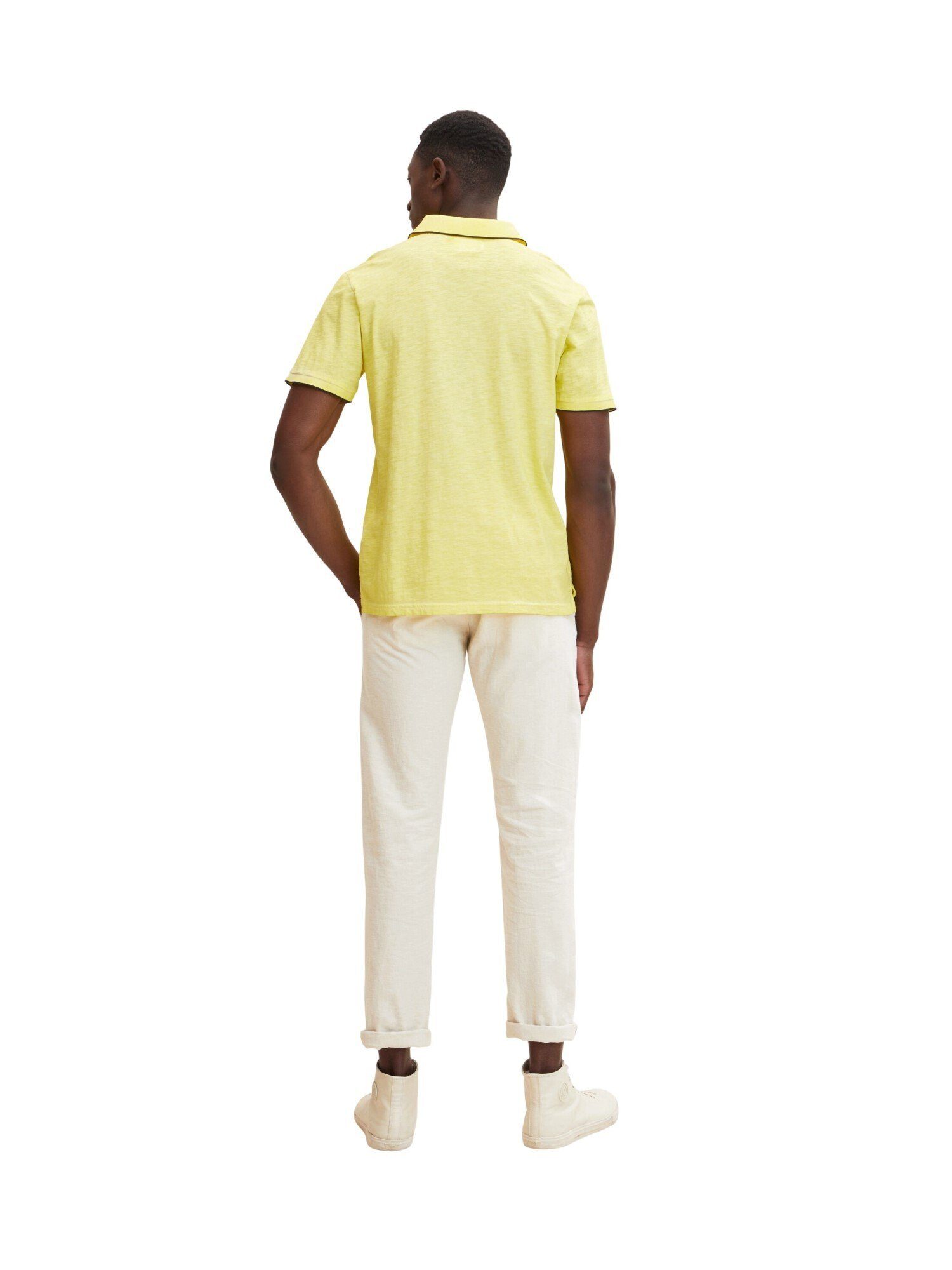 Shirt und Print TOM mit Poloshirt halber gelb TAILOR Logo Poloshirt