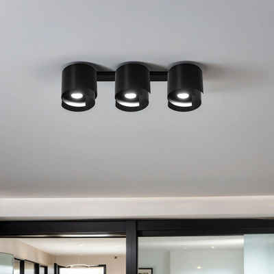 Licht-Erlebnisse Deckenleuchte DEB, ohne Leuchtmittel, Schwarze Deckenlampe Metall L:62cm GU10 dezent Wohnzimmer