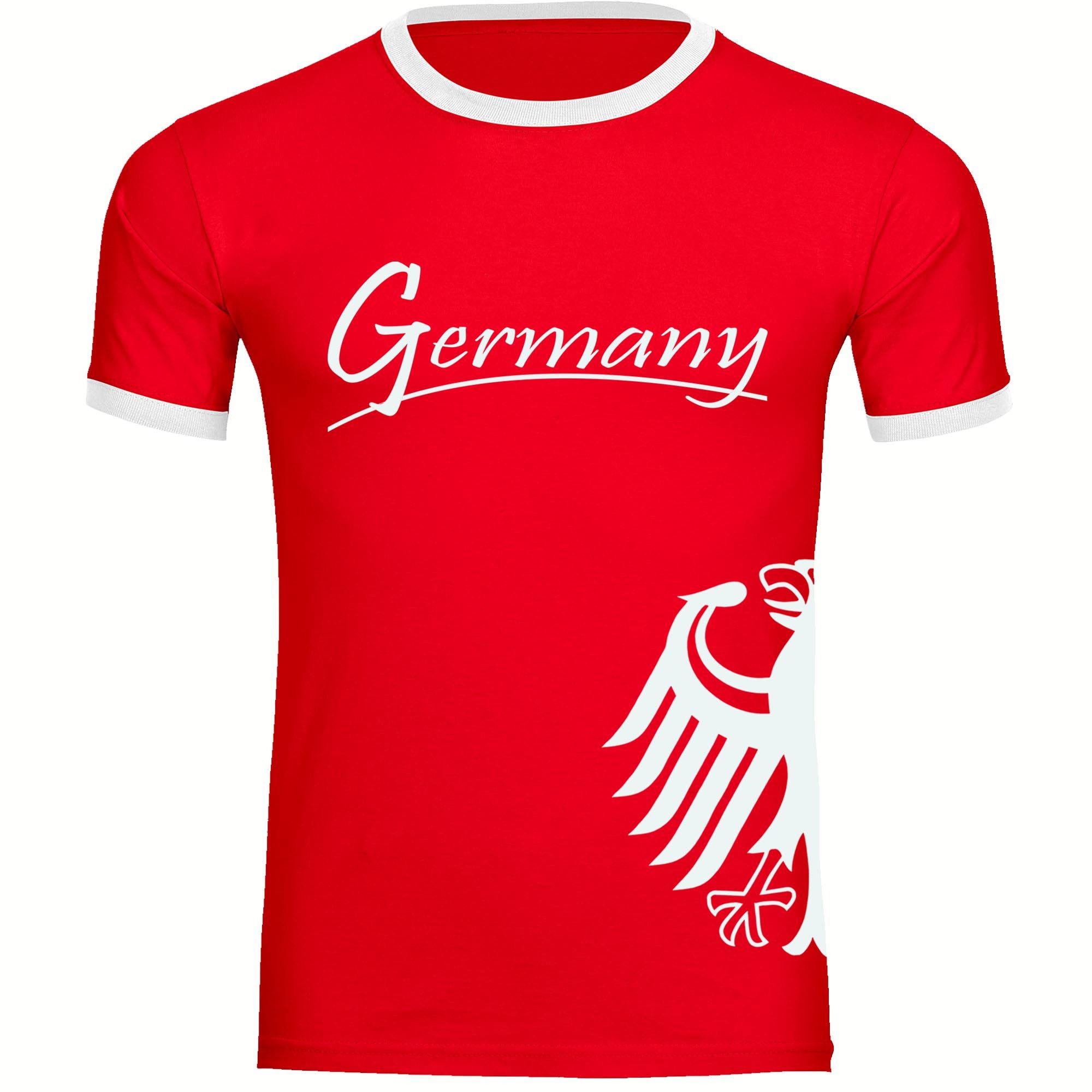 multifanshop T-Shirt Kontrast Germany - Adler seitlich - Männer