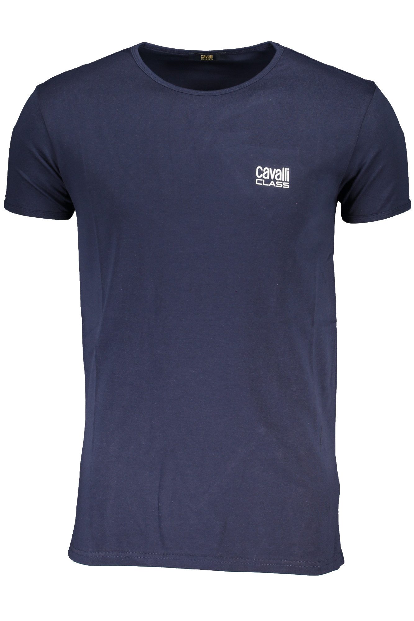 Cavalli Class T-Shirt Stilvolles Herren Kurzarm-T-Shirt in Blau mit Print