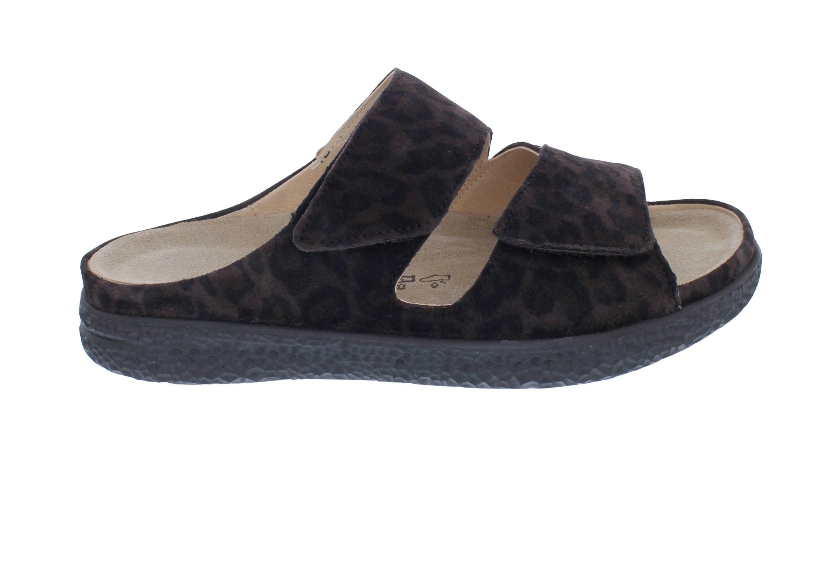 Hartjes Hartjes Pantolette Groove 122.1220/40 77.00, Dunkelbraun mit Leo Print Pantolette