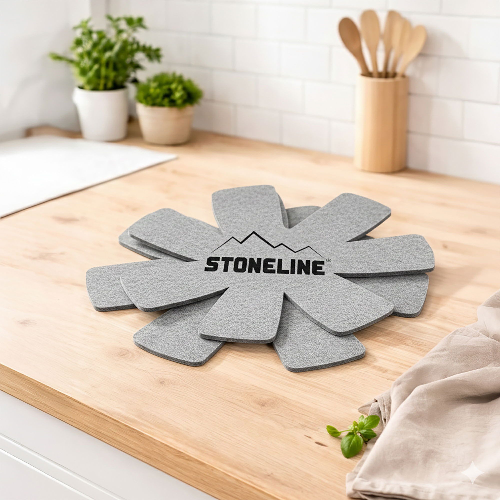 STONELINE Kochbesteck-Set Pfannenschutz-Set, 2 teilig, grau (2-tlg)
