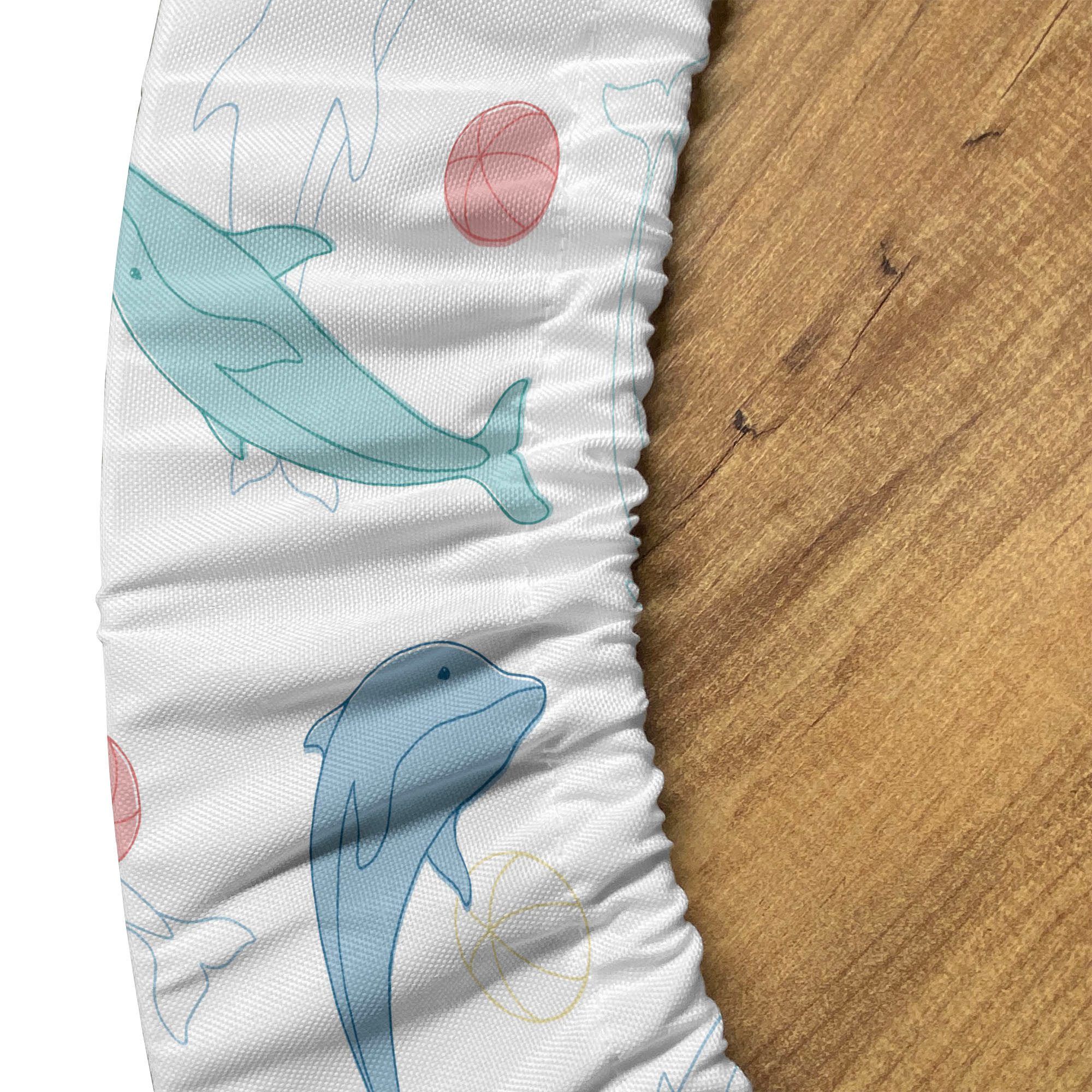 Abakuhaus Tischdecke Rundum-elastische Stofftischdecke, Delphin Spielerisch Big Fish mit Kugeln