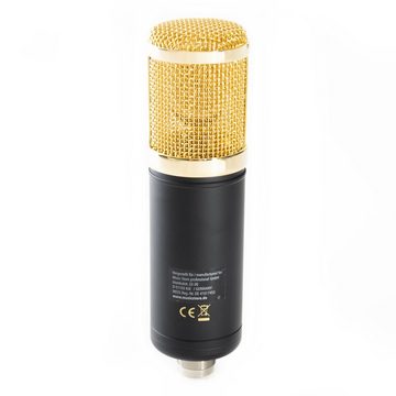 Fame Audio Mikrofon (Studio CM-47 Großmembran Kondensatormikrofon, Gold, Nierencharakteristik, 20-20.000Hz Frequenzbereich, 135dB SPL, 15.84mV/Pa Empfindlichkeit, XLR Anschluss, inklusive Zubehör, geeignet für Gesang, Heimgebrauch), Großmembran Kondensatormikrofon, Nierencharakteristik, Studioqualität