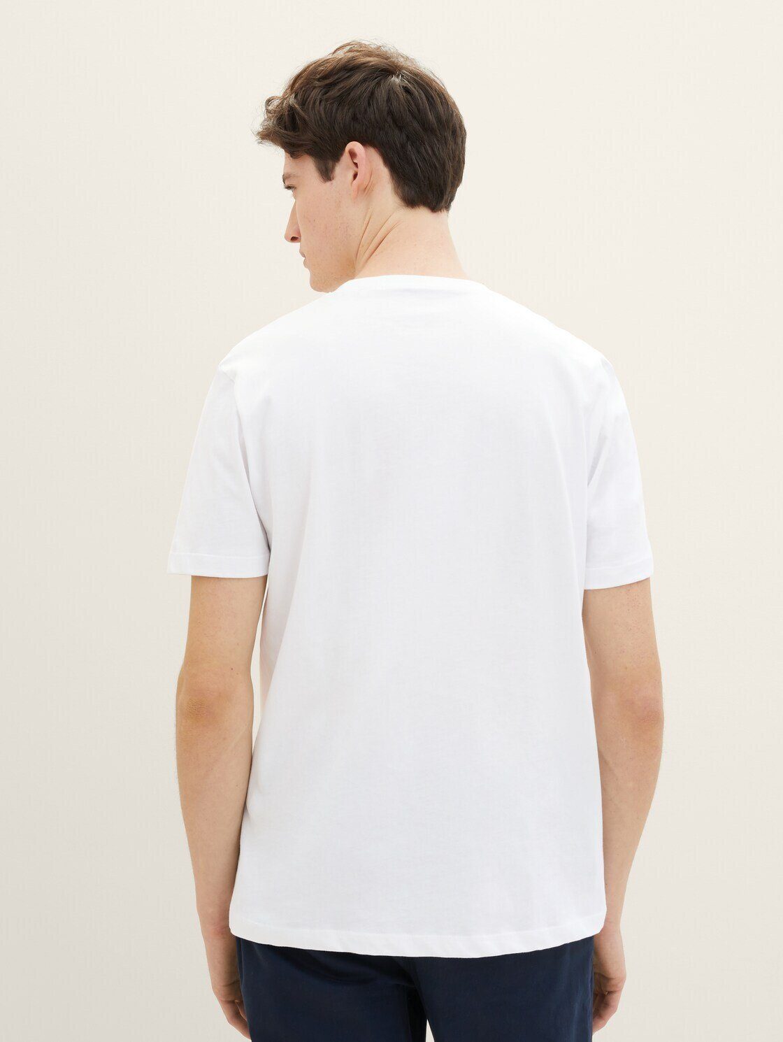White T-Shirt TOM Denim TAILOR T-Shirt Print mit