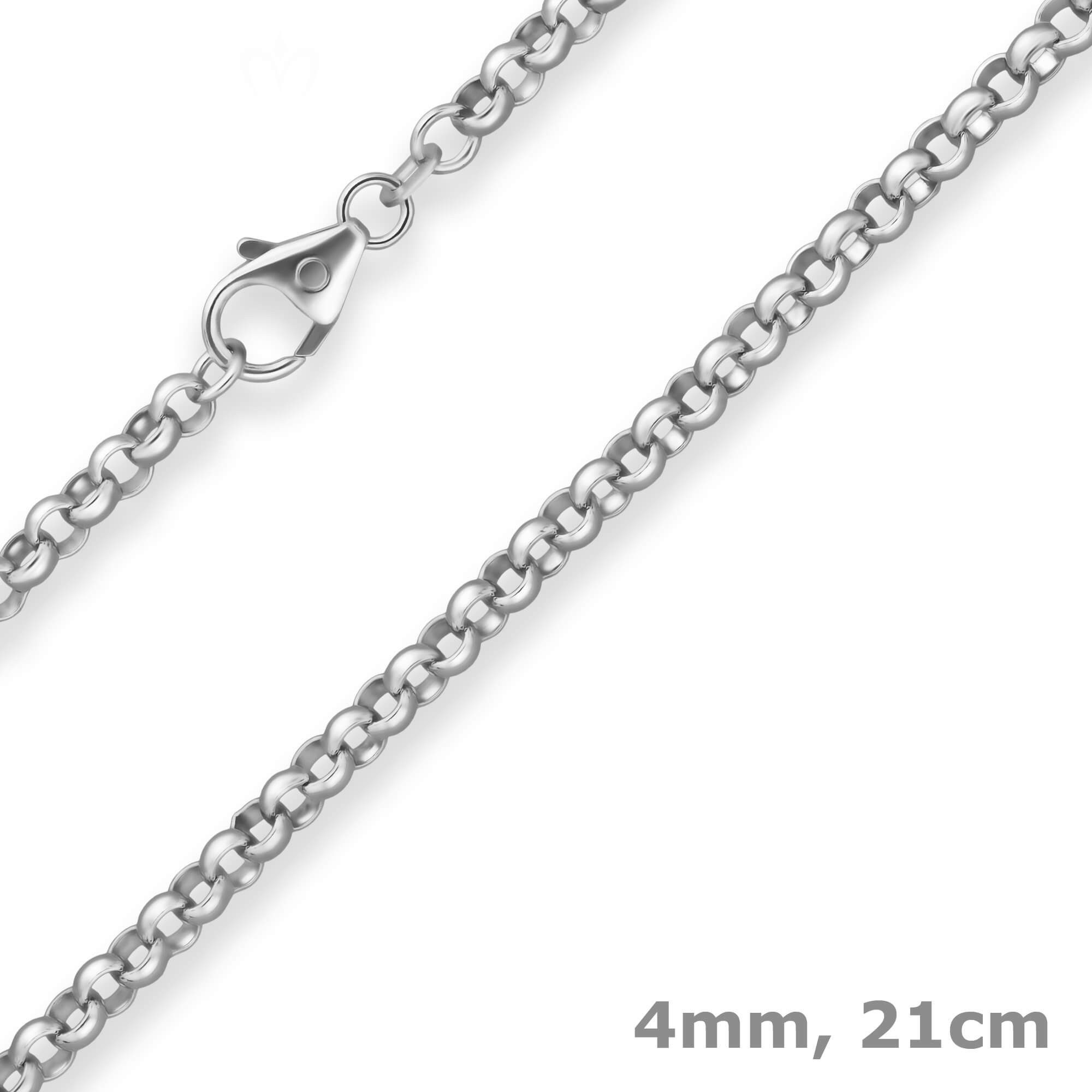 Silberarmband 4mm Armband Erbskette aus 925 Silber 21cm