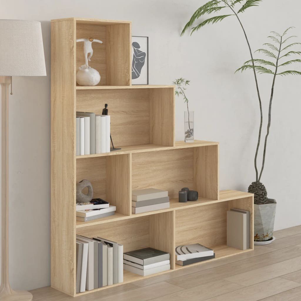 furnicato Bücherregal Bücherregal/Raumteiler Sonoma-Eiche 155x24x160 cm Holzwerkstoff