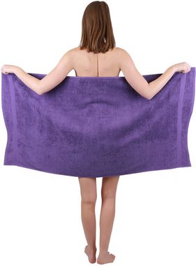 Betz Handtuch Set 10-TLG. Handtuch-Set Classic Farbe dunkelbraun und lila, 100% Baumwolle