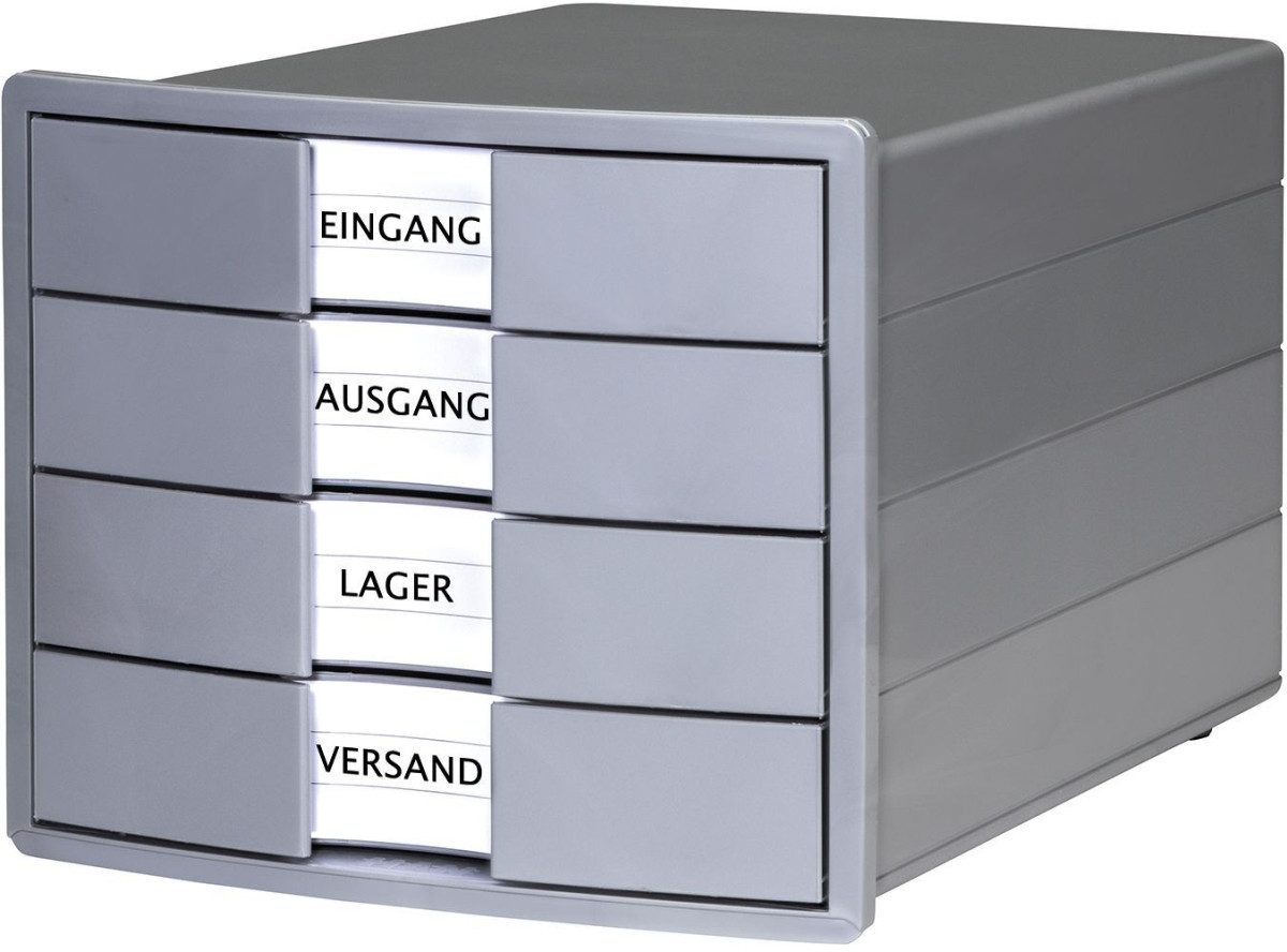 HAN Organizer Schubladenbox Impuls Karma A4/C4 4 geschlossene Schubladen öko-grau