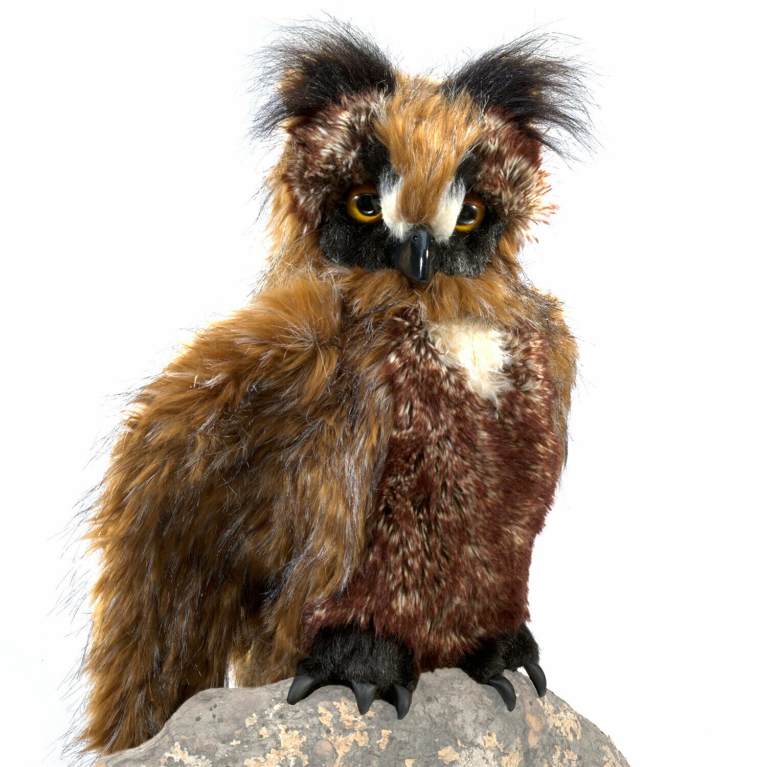 Folkmanis Handpuppen Handpuppe Folkmanis Handpuppe Vogel, Eule mit beweglichen Augendeckeln 2403 (Packung)
