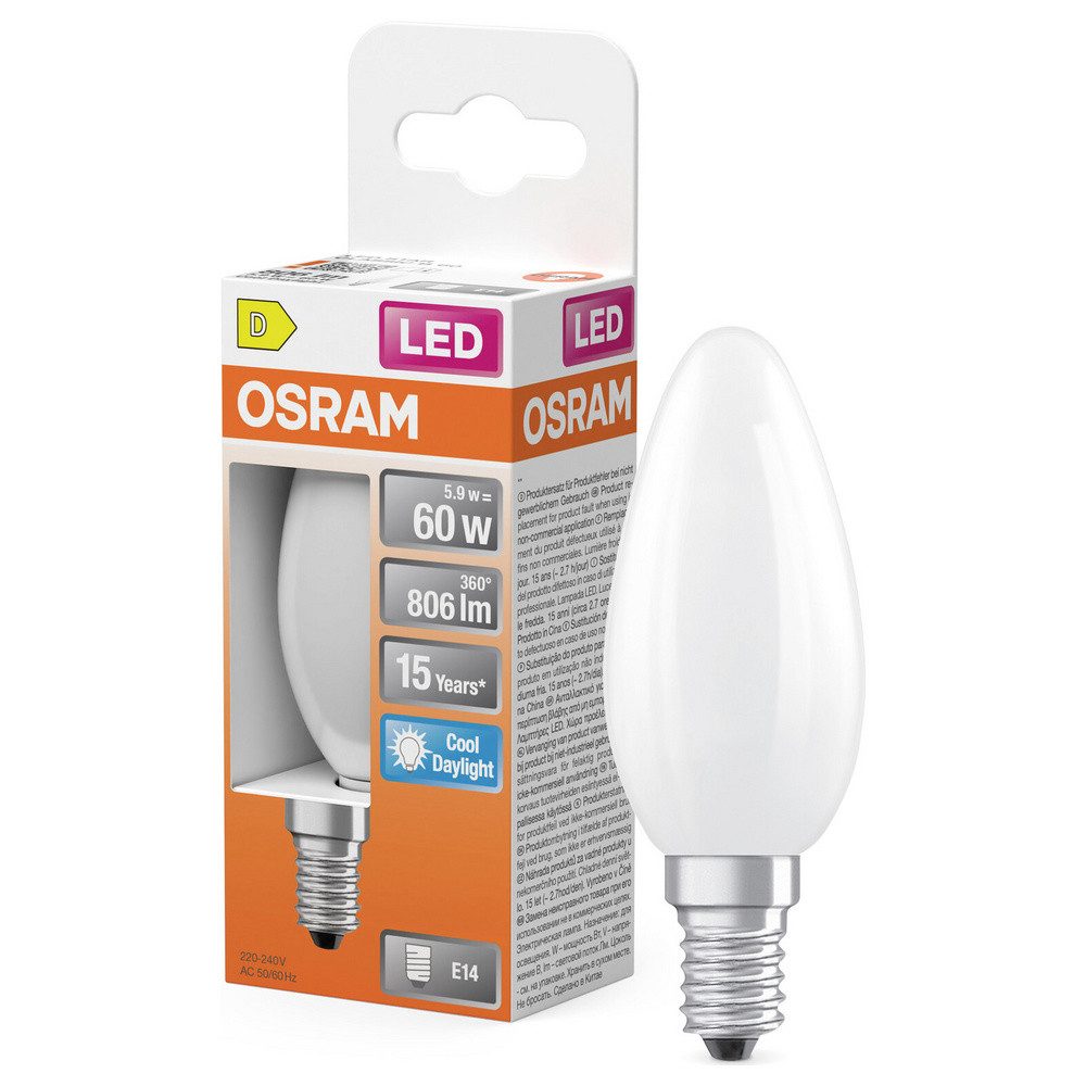 Osram LED-Leuchtmittel OSRAM 4099854514678 LED EEK F (A - G) E14 5.9 W Tageslichtweiß nicht