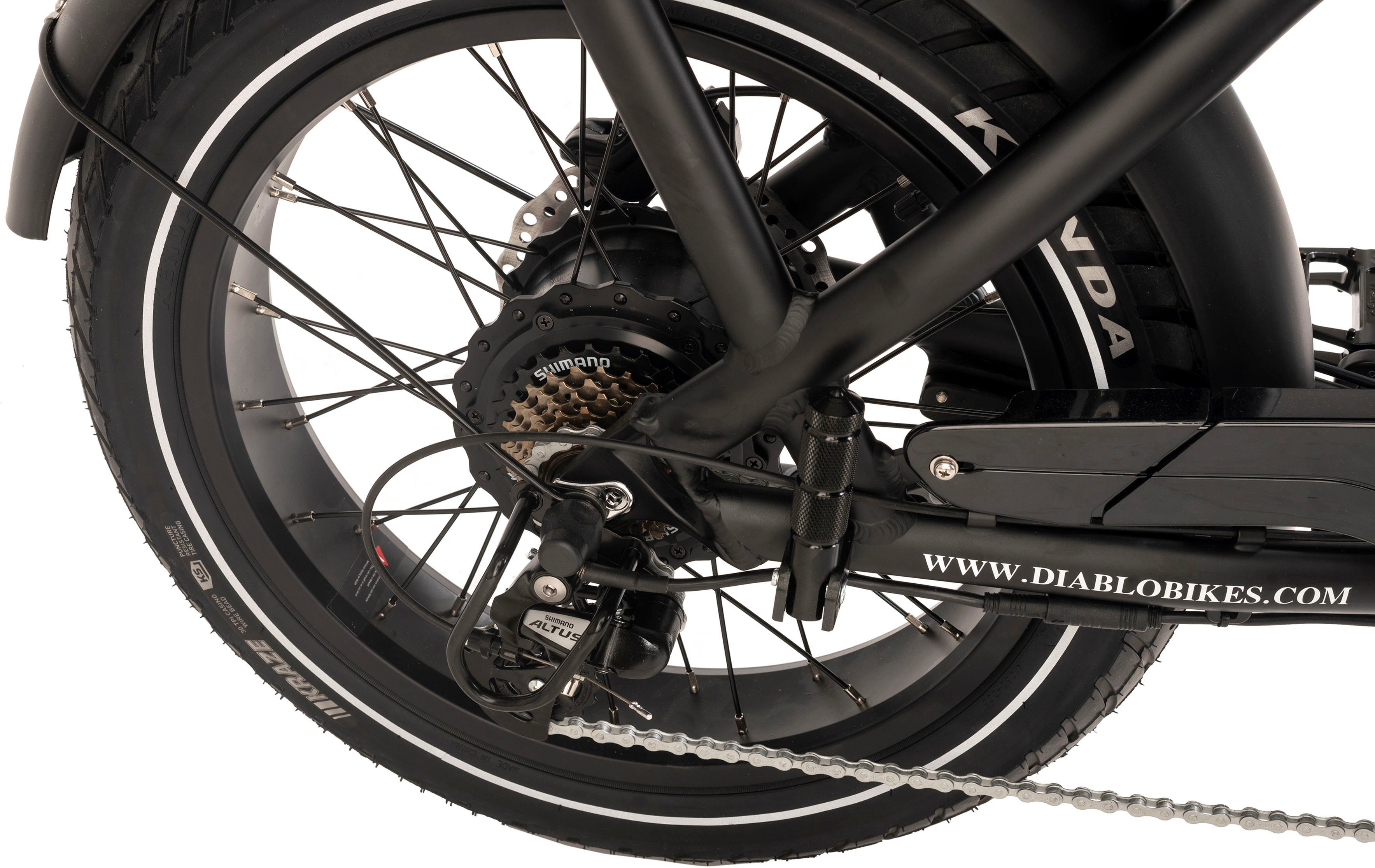 DIABLO BIKES E-Bike X1, Gang 7 Akku Heckmotor, Shimano Wh 468 Schaltwerk, Tourney Kettenschaltung