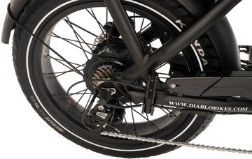 DIABLO BIKES E-Bike X1, 7 Gang Shimano Tourney Schaltwerk, Kettenschaltung, Heckmotor, 468 Wh Akku